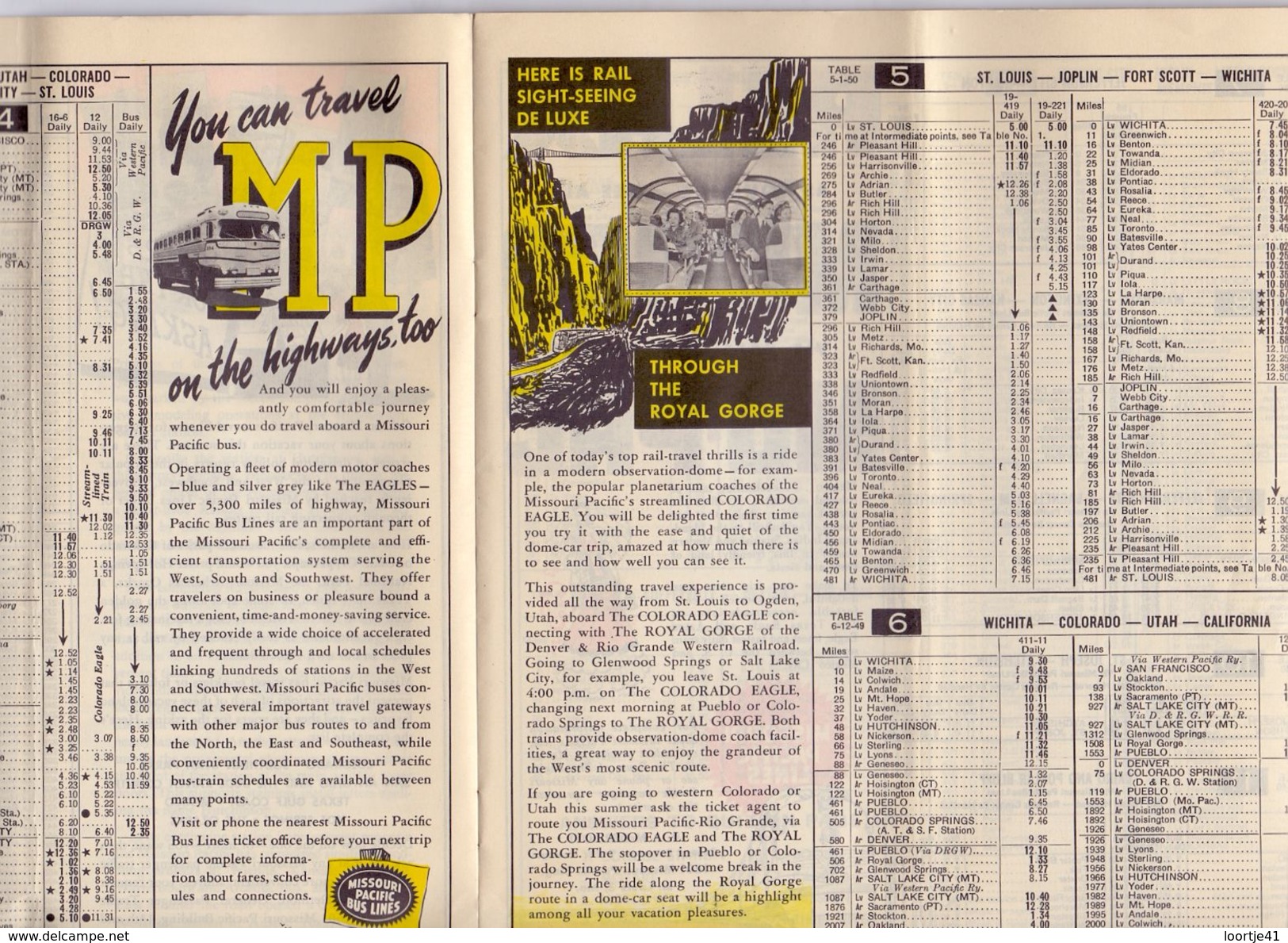 Dienstregeling Horaire Chemins De Fer - Schedules Railways Missouri Pacific Lines - St Louis Gateway - 1951 - Monde