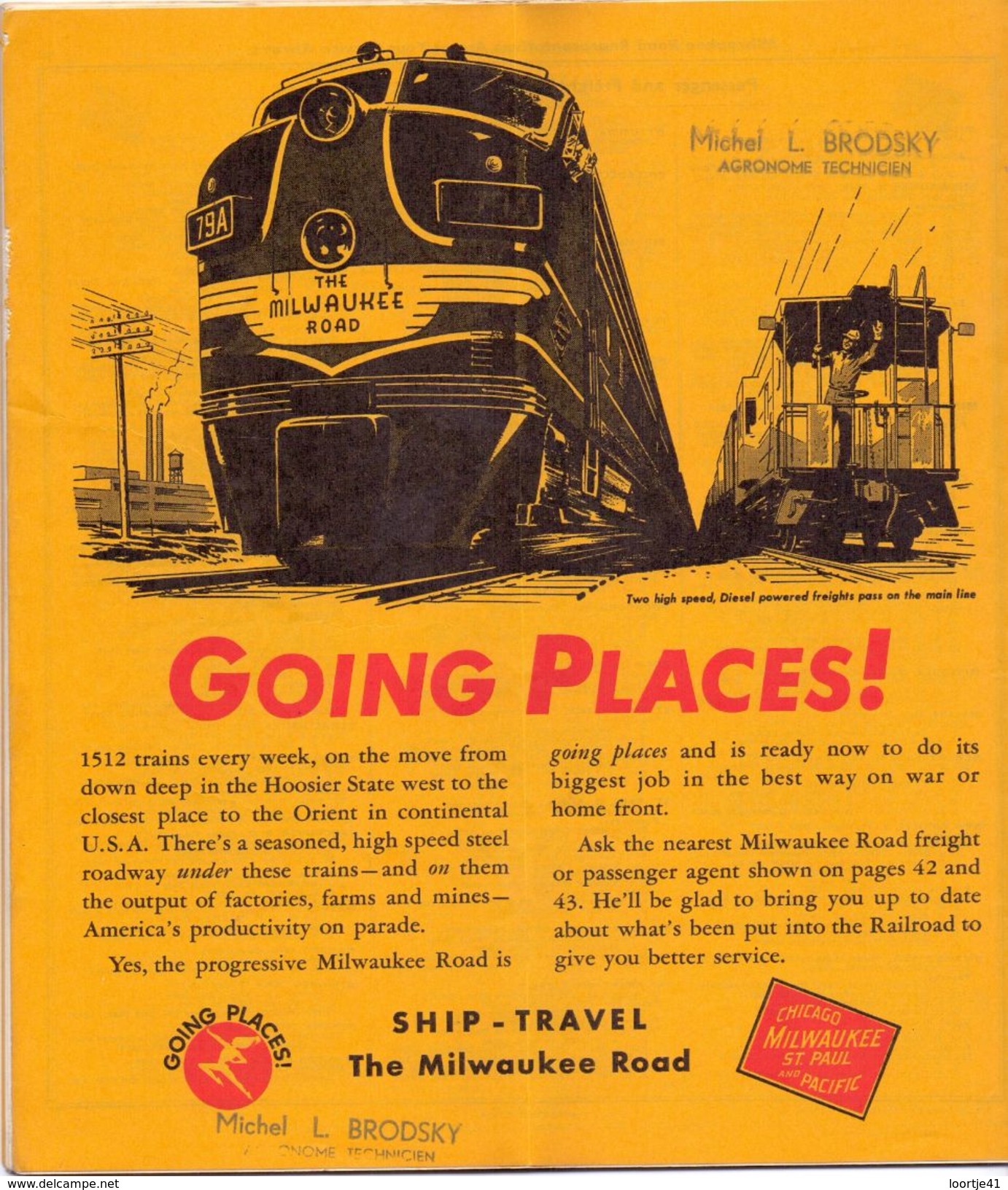 Dienstregeling Horaire Chemins De Fer - Schedules Railways The Milwaukee Road - Chicago - St Paul - Minneapolis 1951 - Monde