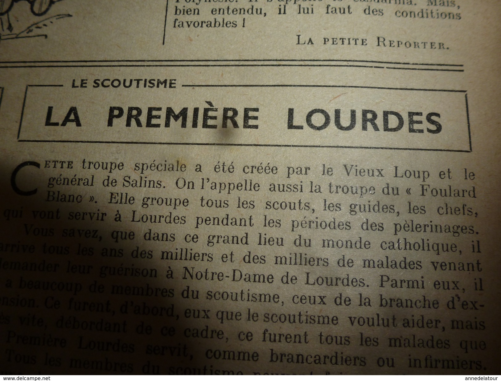 1949 LSDS  (La Semaine de Suzette) : SCOUTISME La Troupe Spéciale  PREMIERE LOURDES (La Troupe du Foulard Blanc) ; etc