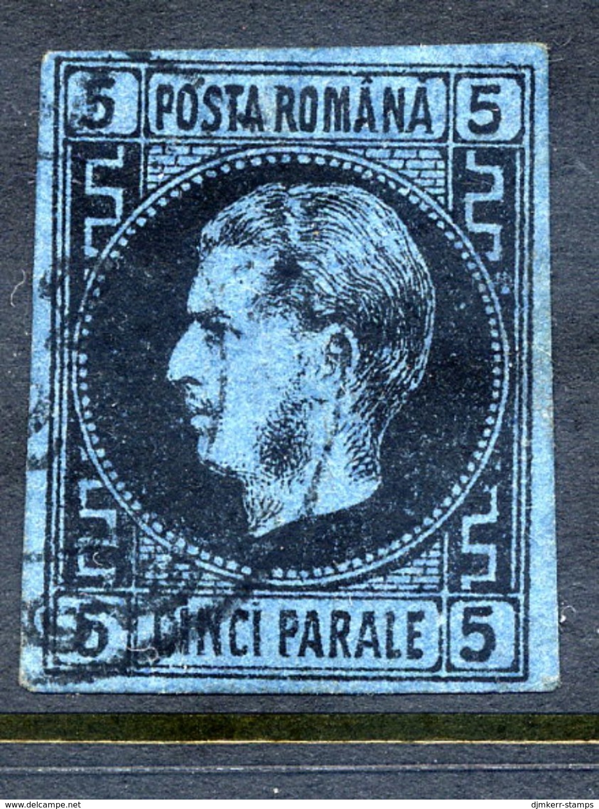 ROMANIA 1866 Prince Carol I  5 Para Thick Paper,  Used.  Michel 15x  €600 - 1858-1880 Moldavia & Principato