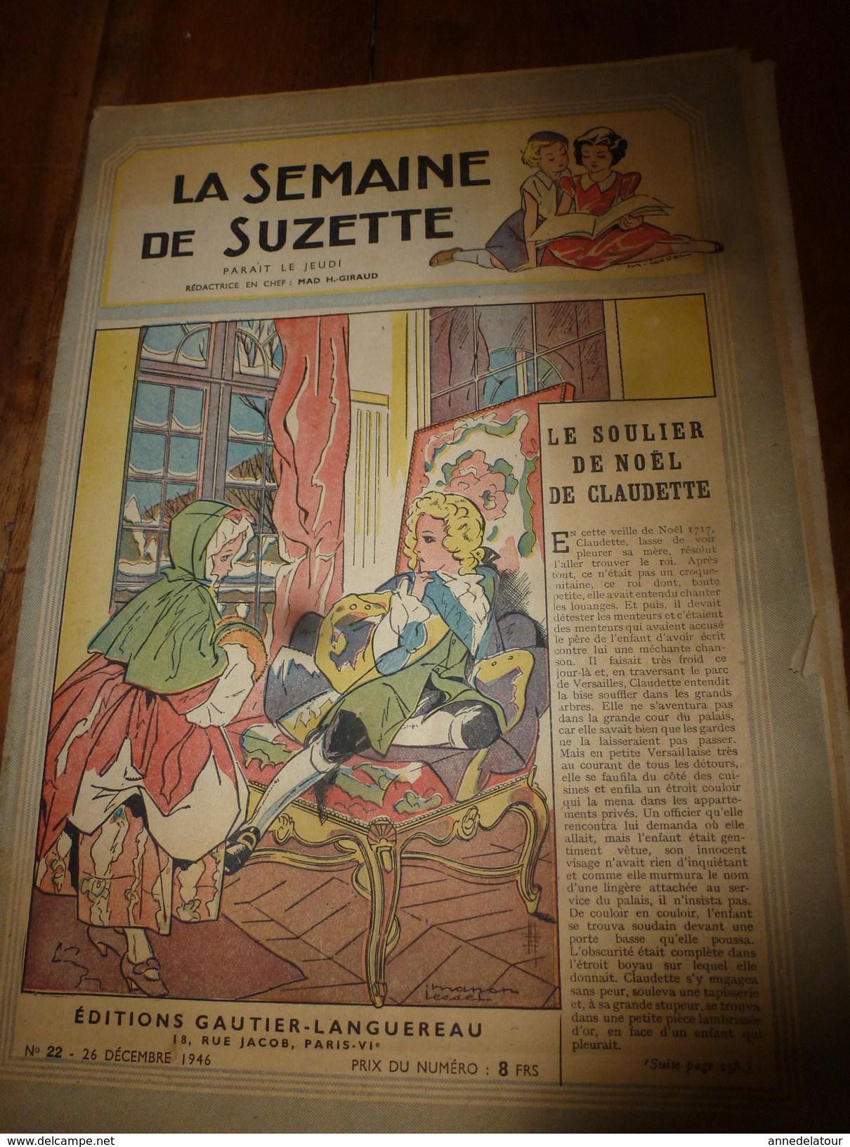 1946 LSDS  (La Semaine De Suzette) : LE BOEUF DE NOËL ; Etc - La Semaine De Suzette