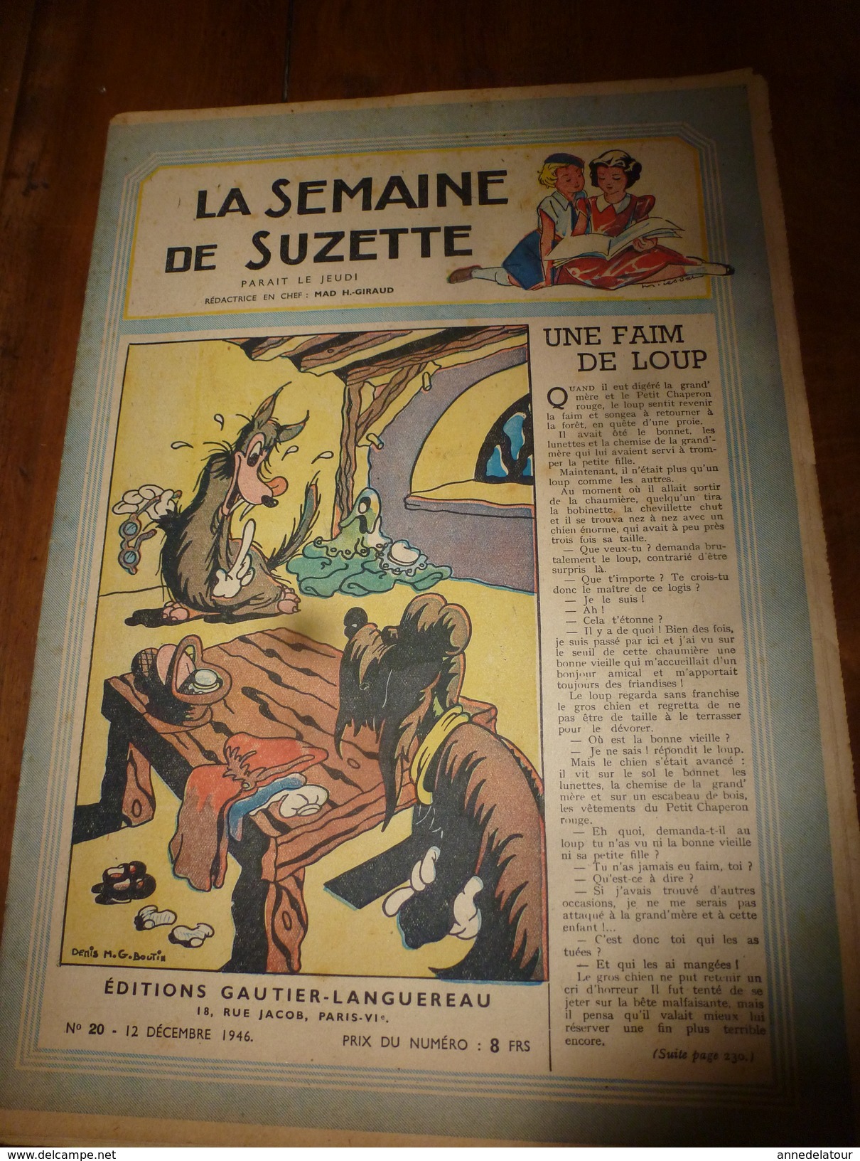 1946 LSDS  (La Semaine De Suzette) : UNE FAIM DE LOUP ; Etc - La Semaine De Suzette