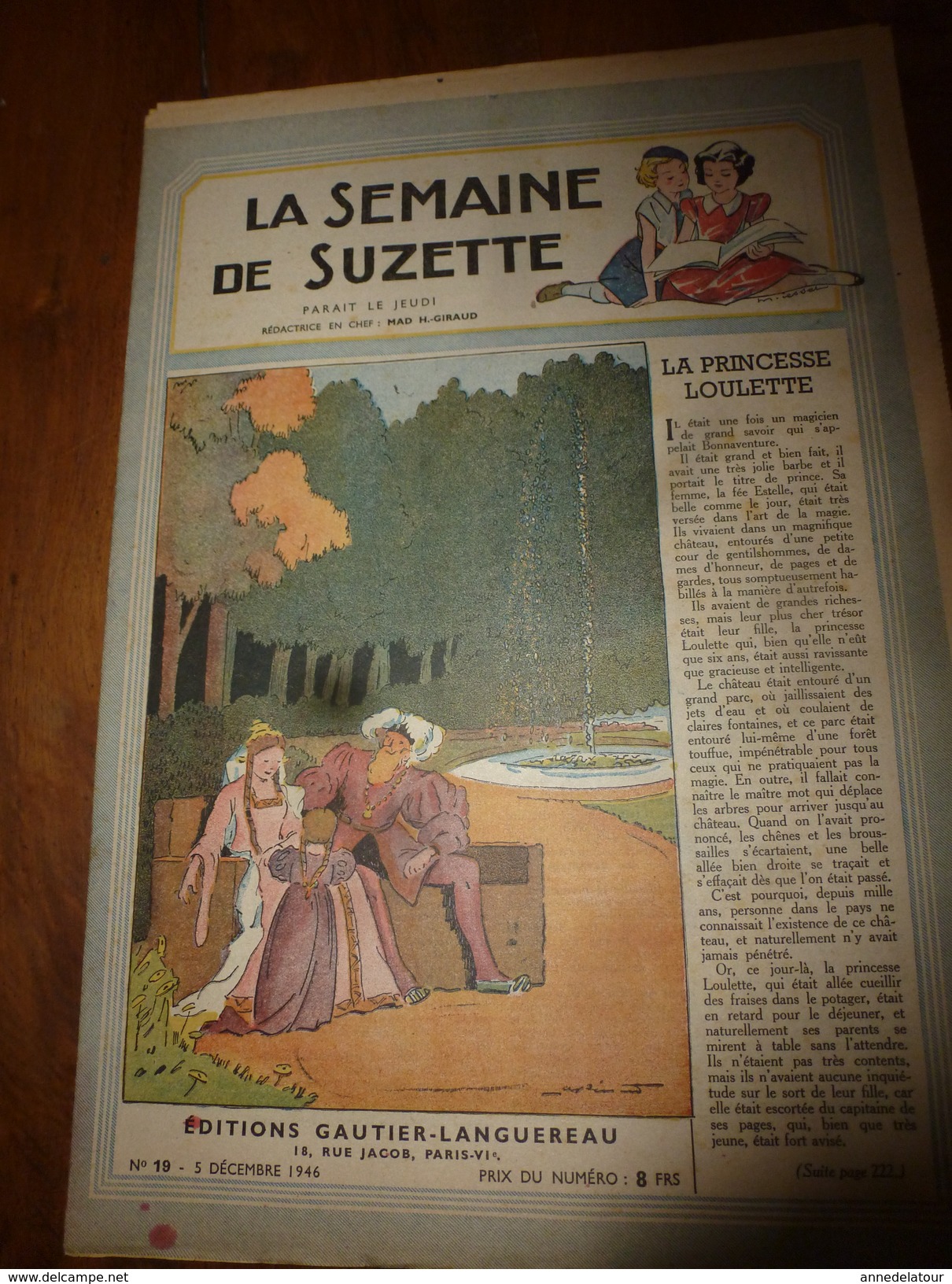 1946 LSDS (La Semaine De Suzette) :Avec France Vernillat, La Plus Jeune Actrice Du "Français" Dans LE MALADE IMAGINAIRE - La Semaine De Suzette