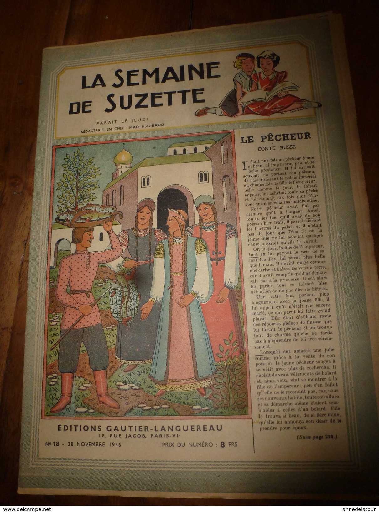 1946 LSDS (La Semaine De Suzette) :   LE PÊCHEUR (conte Russe)  ; Etc - La Semaine De Suzette