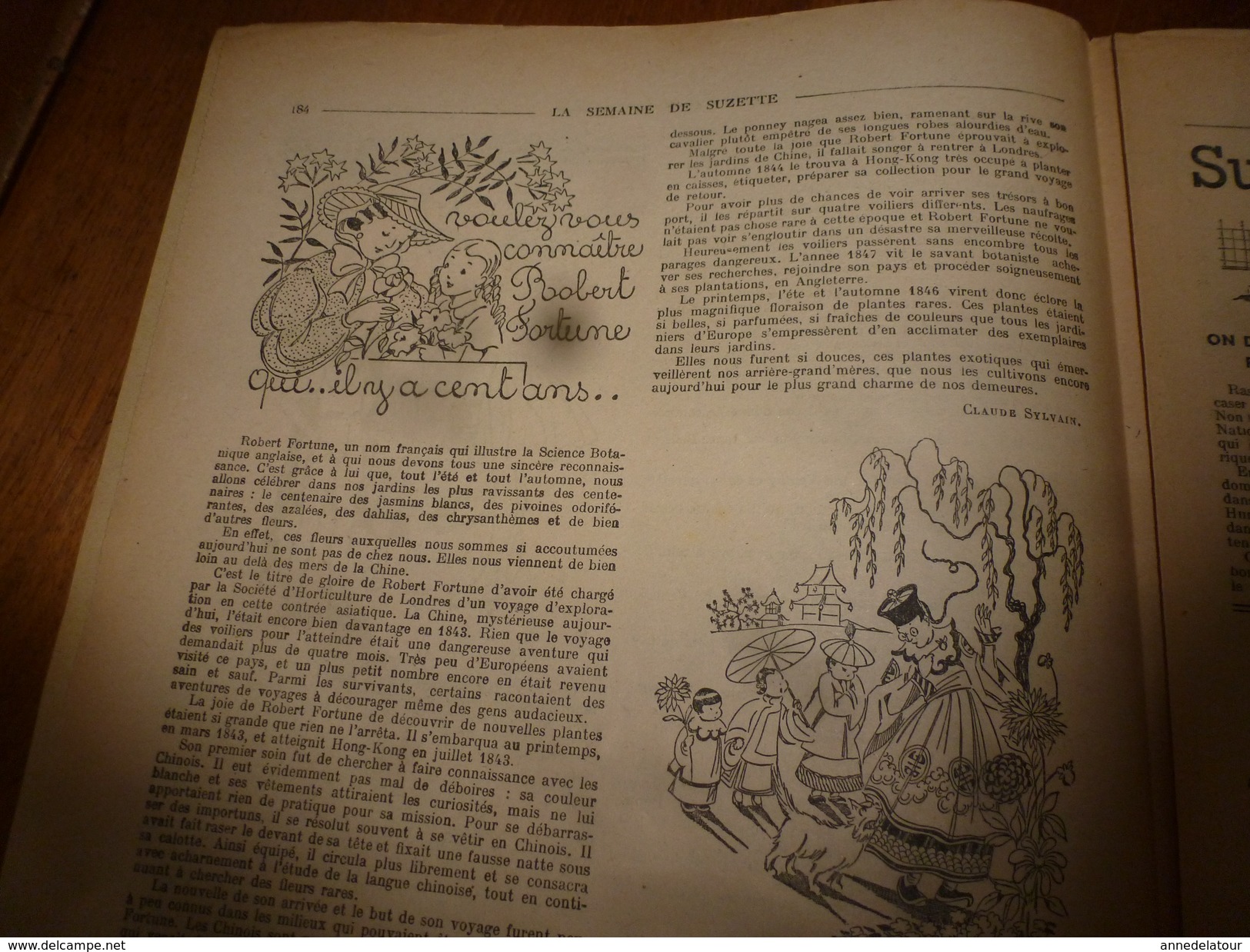 1946 LSDS (La Semaine De Suzette) : L'histoire Du Célèbre Botaniste Robert Fortune ; Etc - La Semaine De Suzette