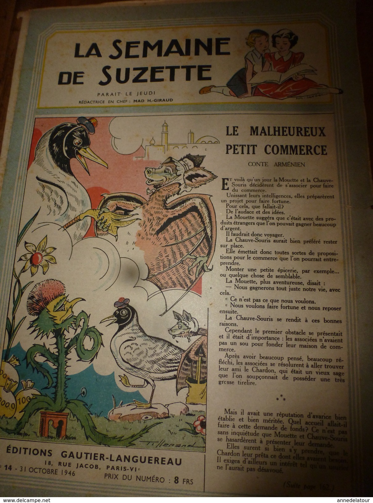 1946 LSDS (La Semaine De Suzette) : Le Malheureux Petit Commerce 'conte Arménien) ; Etc - La Semaine De Suzette