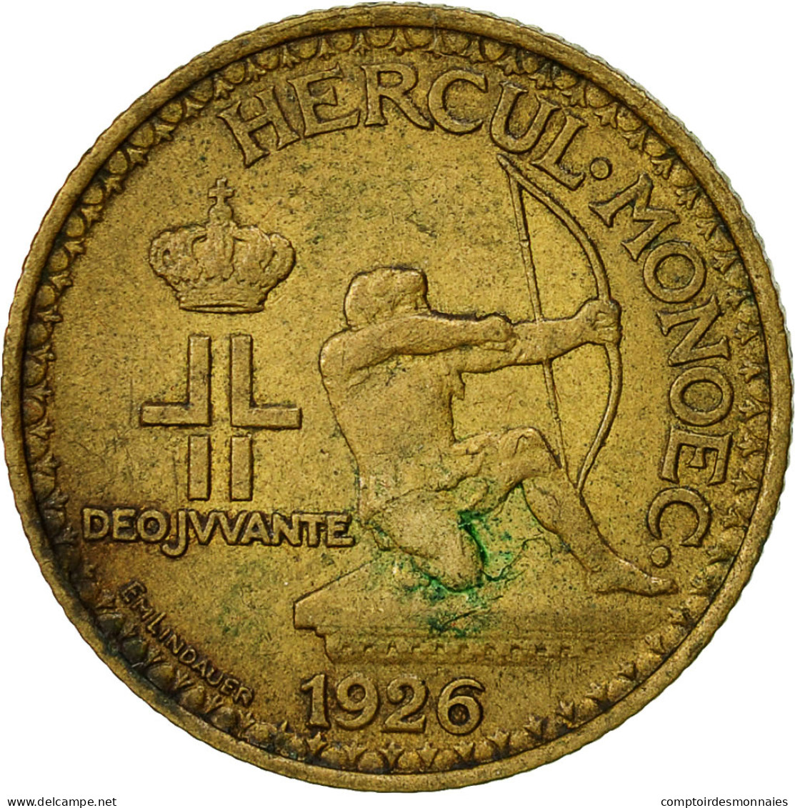 Monnaie, Monaco, Louis II, Franc, 1926, Poissy, TTB, Aluminum-Bronze, KM:114 - 1922-1949 Louis II