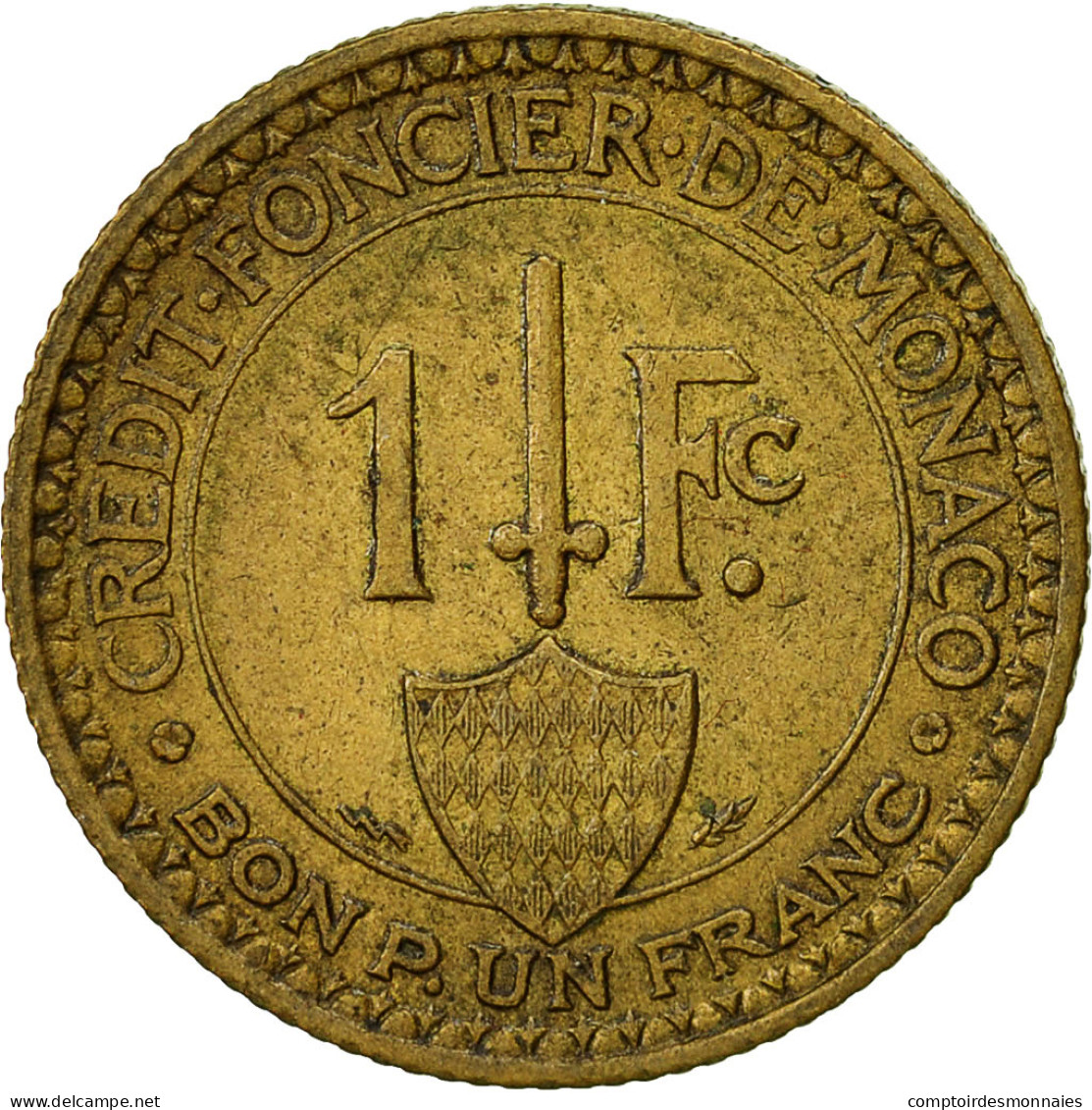 Monnaie, Monaco, Louis II, Franc, 1926, Poissy, TTB, Aluminum-Bronze, KM:114 - 1922-1949 Louis II