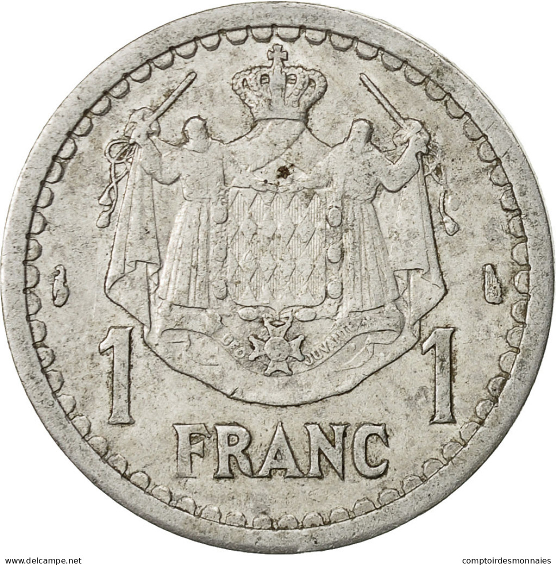 Monnaie, Monaco, Louis II, Franc, Undated (1943), Poissy, TTB, Aluminium - 1922-1949 Louis II