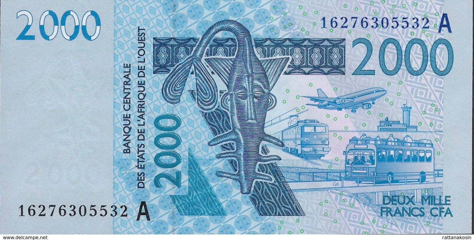 W.A.S. IVORY COST P116Ap  2000 FRANCS (20)16 2016  UNC. - West African States