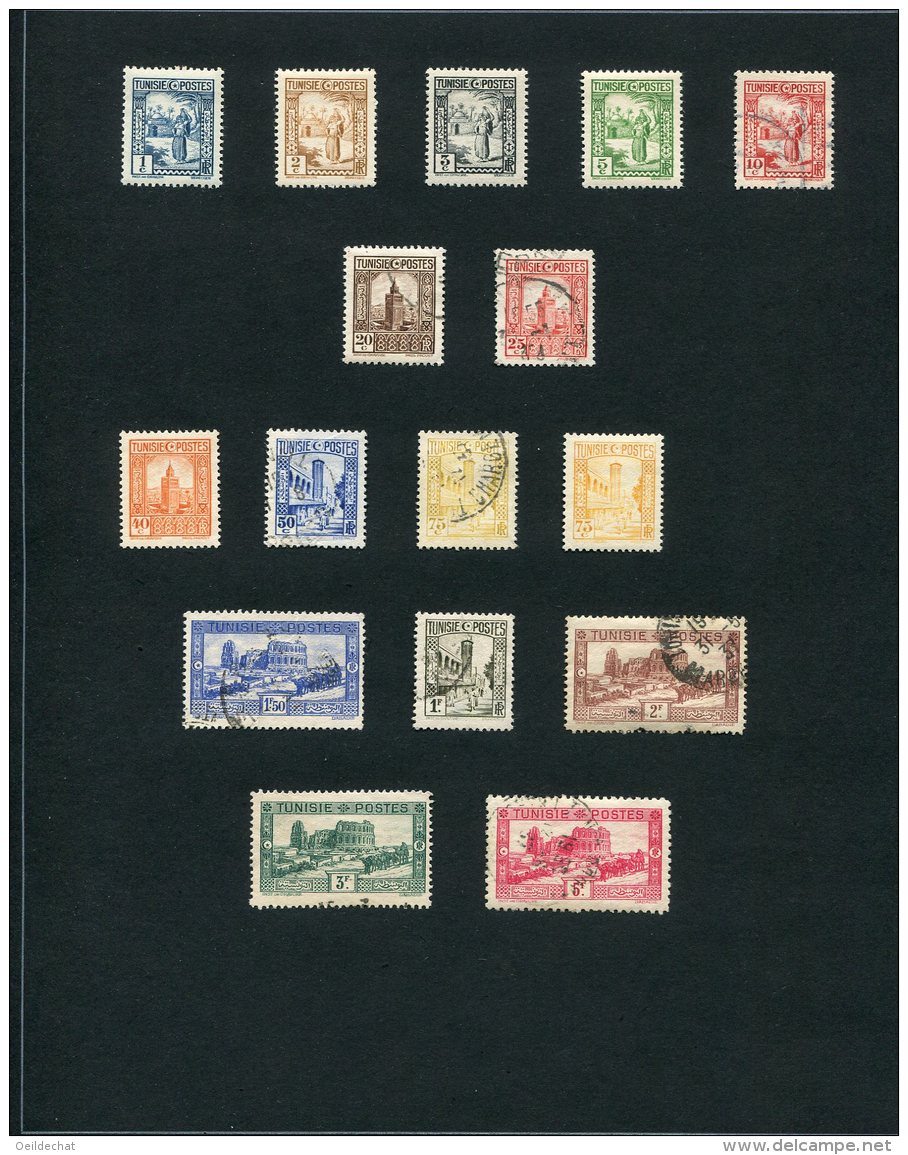 5381   TUNISIE   Collection*/°   1931-33    N°161/5, 167/8, 170/2, 174/8  TTB - Sammlungen