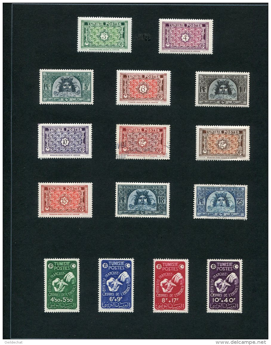 5390  TUNISIE   Collection*    1947-49    N°314/23    TTB - Collections