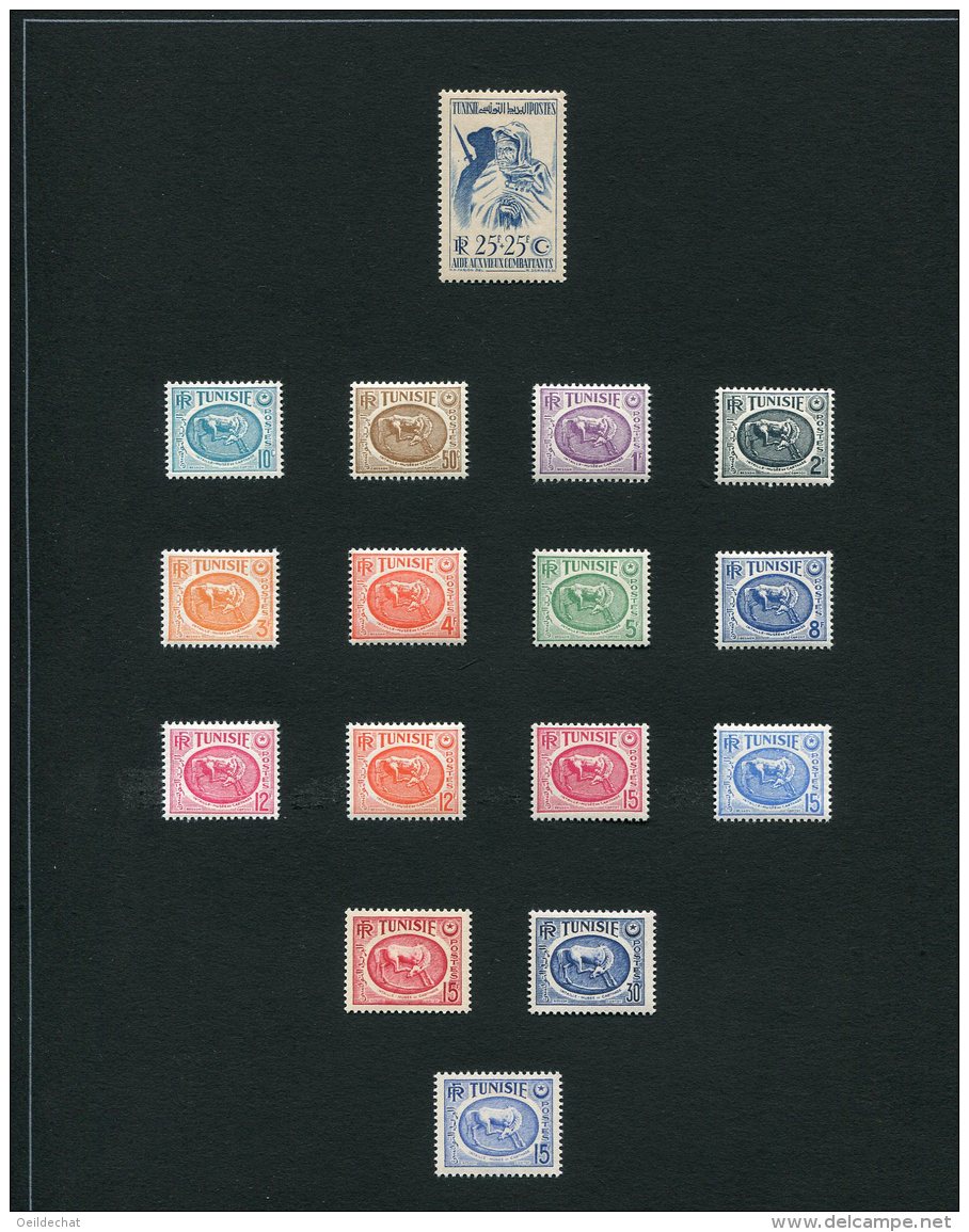 5392  TUNISIE   Collection    1950-53   N°337/45B*     TTB - Collections