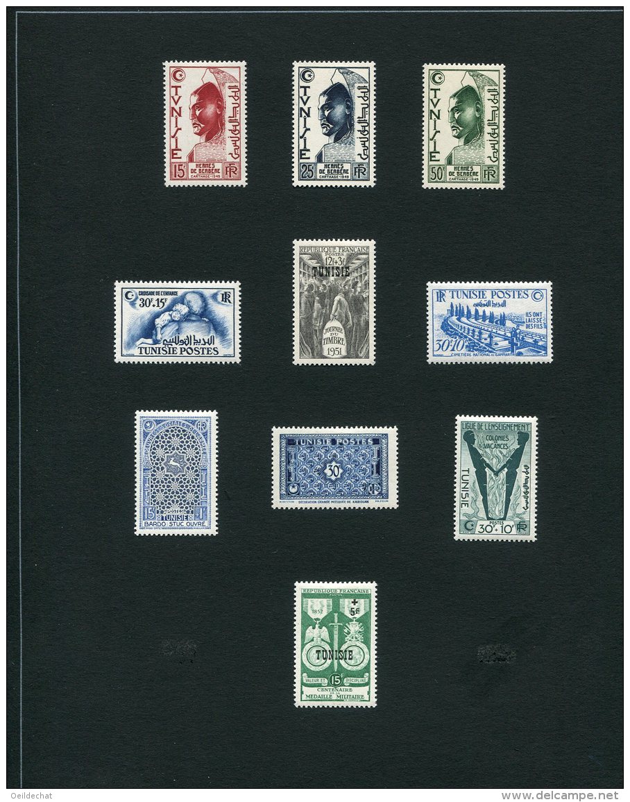 5393  TUNISIE   Collection*    1950-52   N°346/52, 354/5, 358     TTB - Collections