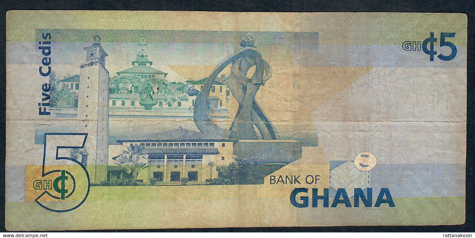 GHANA P38a 5 CEDIS 2007 #LF Signature 11     VF - Ghana