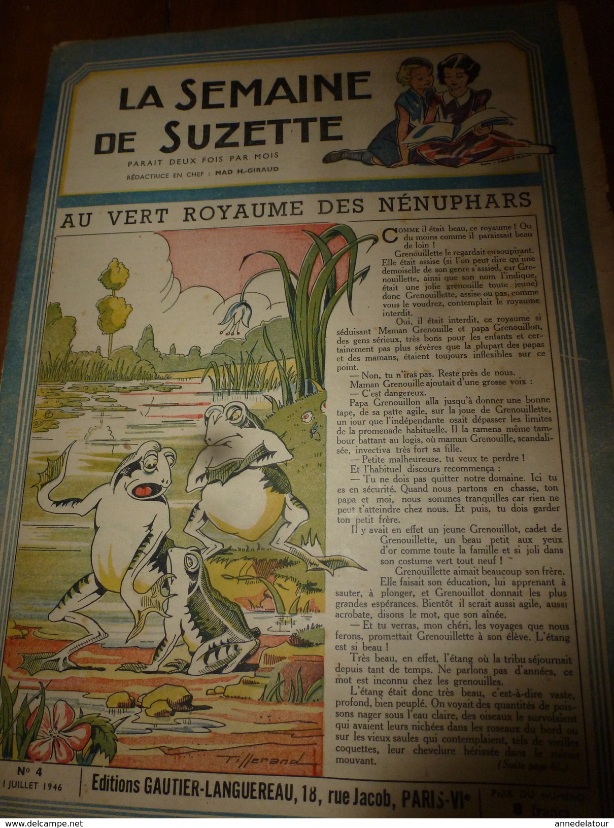 1946 LSDS (La Semaine De Suzette) : AU VERT ROYAUME DES NENUPHARS; Etc - La Semaine De Suzette