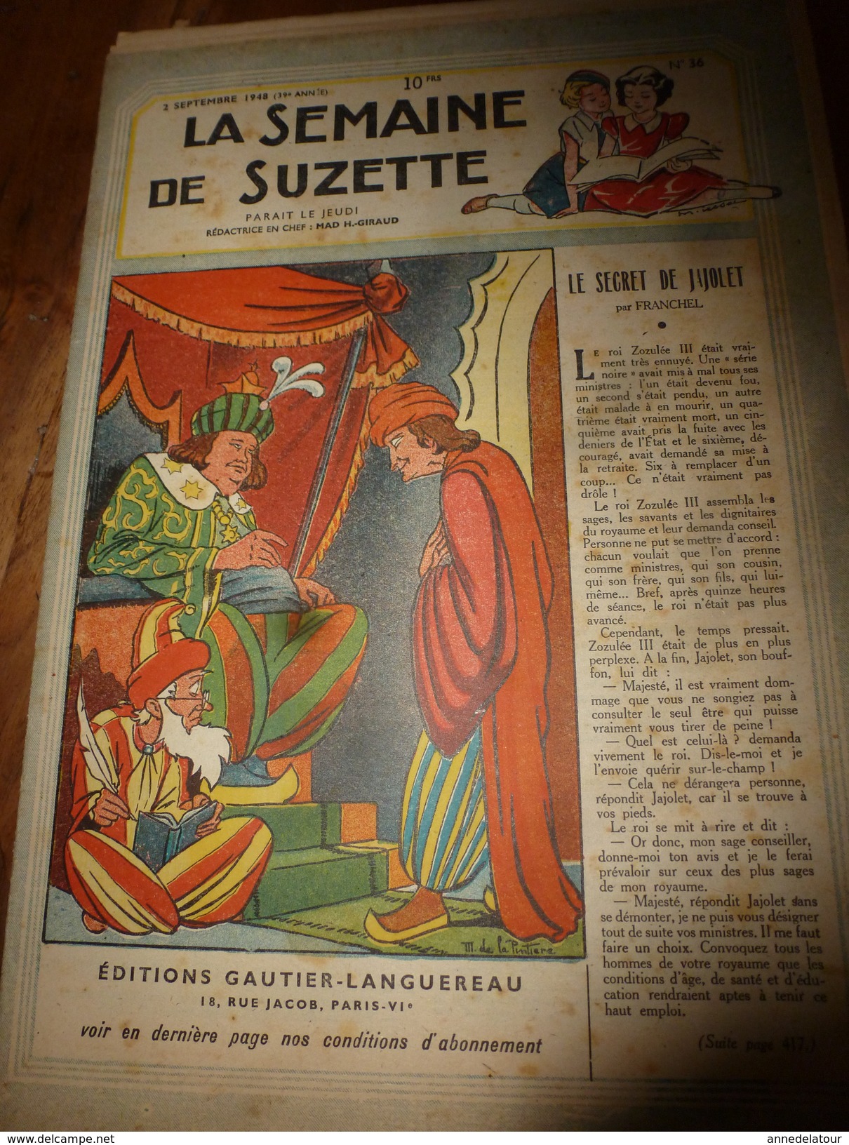 1948 LSDS (La Semaine De Suzette) : Au Château Des NOUETTES; Les Bagages Pour Le SCOUTISME;etc - La Semaine De Suzette