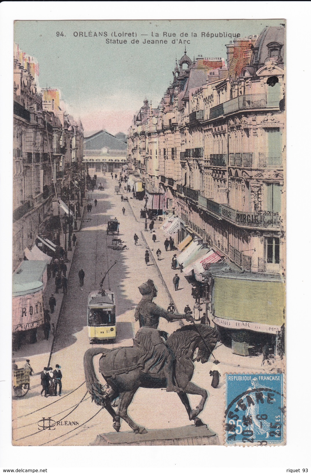 94 - ORLEANS - La Rue De La République. Statue De Jeanne D'Arc - Orleans