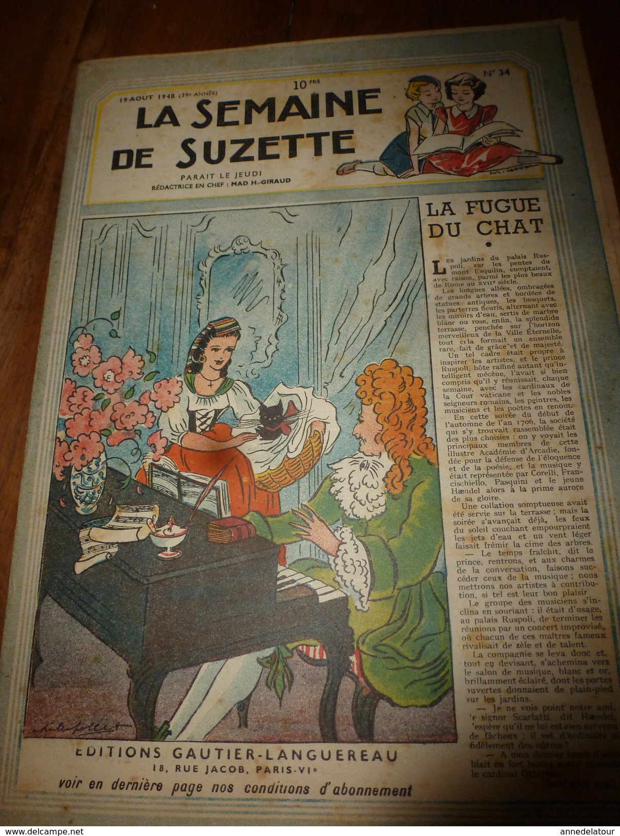 1948 LSDS  :La Fugue Du CHAT; Souhaits Des Enfants De La Guerre;SCOUTISME Plein Air;etc - La Semaine De Suzette