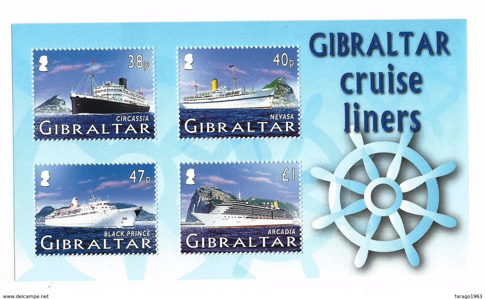 2005 Gibraltar  Cruise Ships  Complete Souvenir Sheet  MNH - Gibilterra