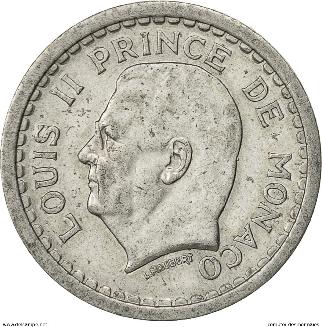 Monnaie, Monaco, Louis II, Franc, Undated (1943), Poissy, TTB, Aluminium - 1922-1949 Louis II