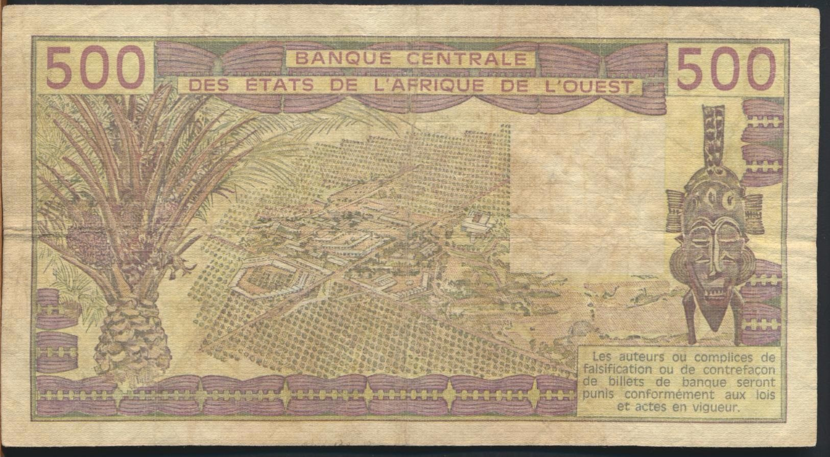 °°° AFRICA OCCIDENTALE OVEST - 500 FRANCS 1985 °°° - Stati Dell'Africa Occidentale