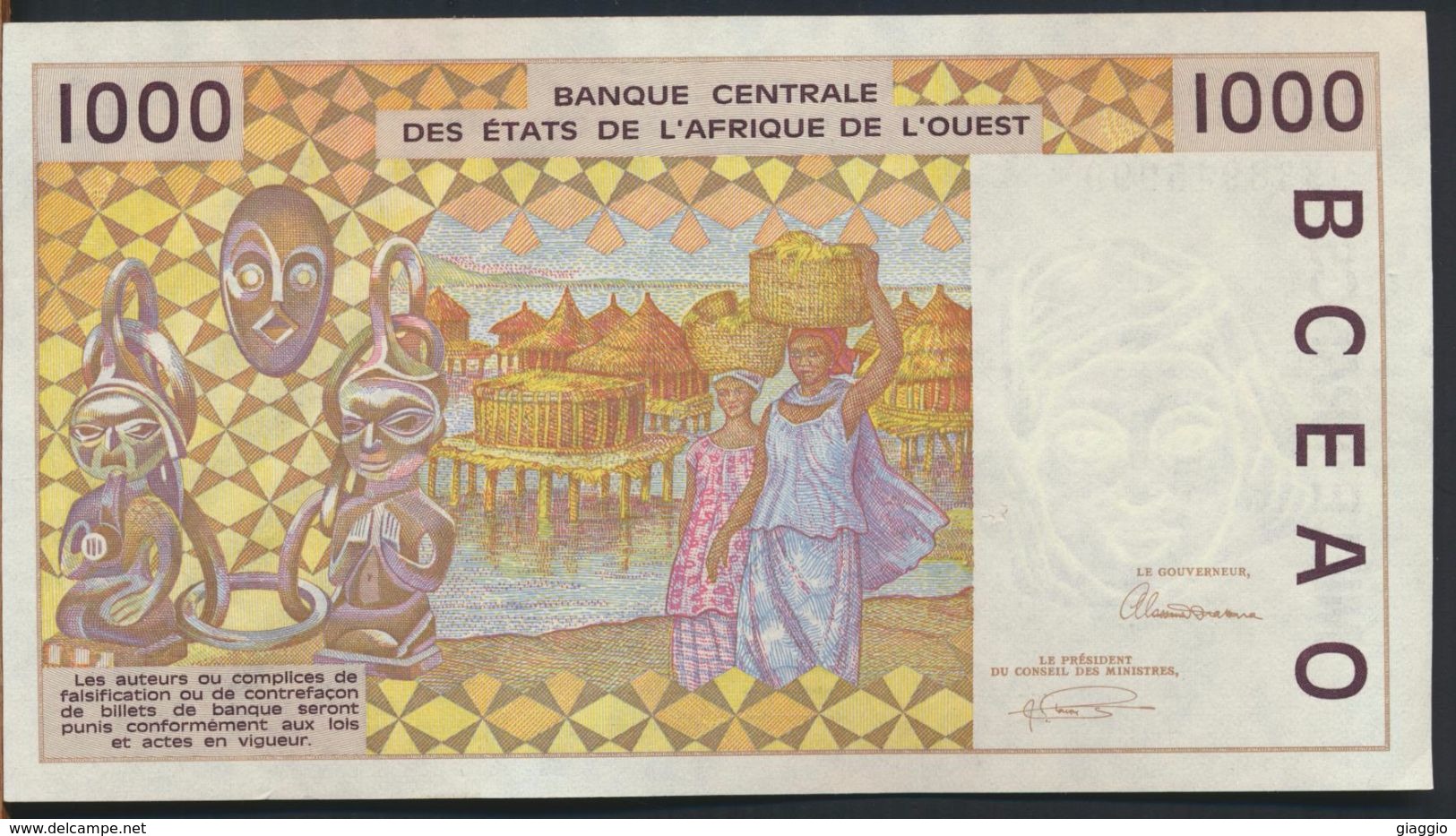 °°° AFRICA OCCIDENTALE OVEST - 1000 FRANCS °°° - États D'Afrique De L'Ouest