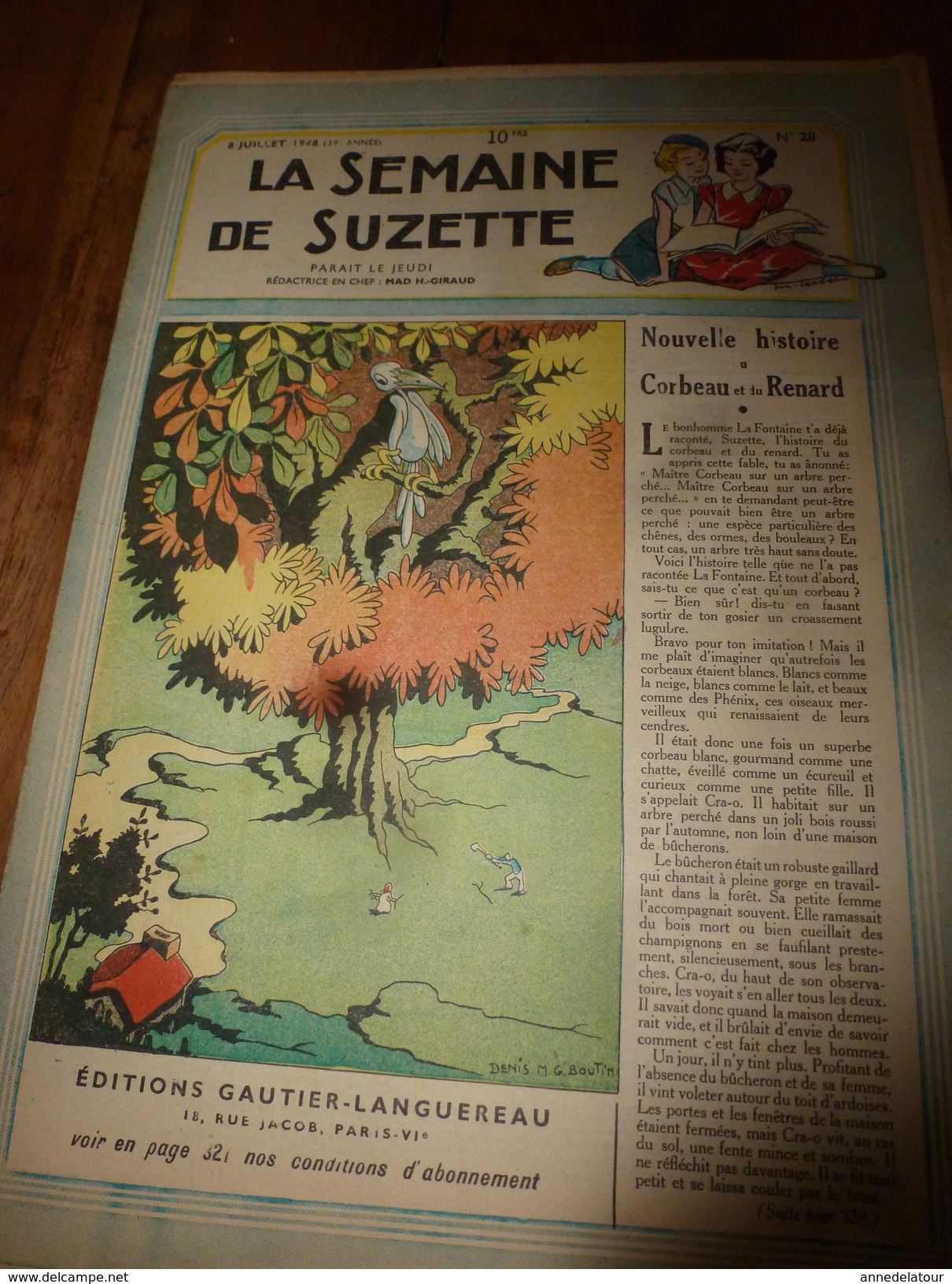 1948 LSDS  :Quincampoix, Marchand De Perles; Autre Histoire Du CORBEAU ET DU RENARD ; Etc - La Semaine De Suzette