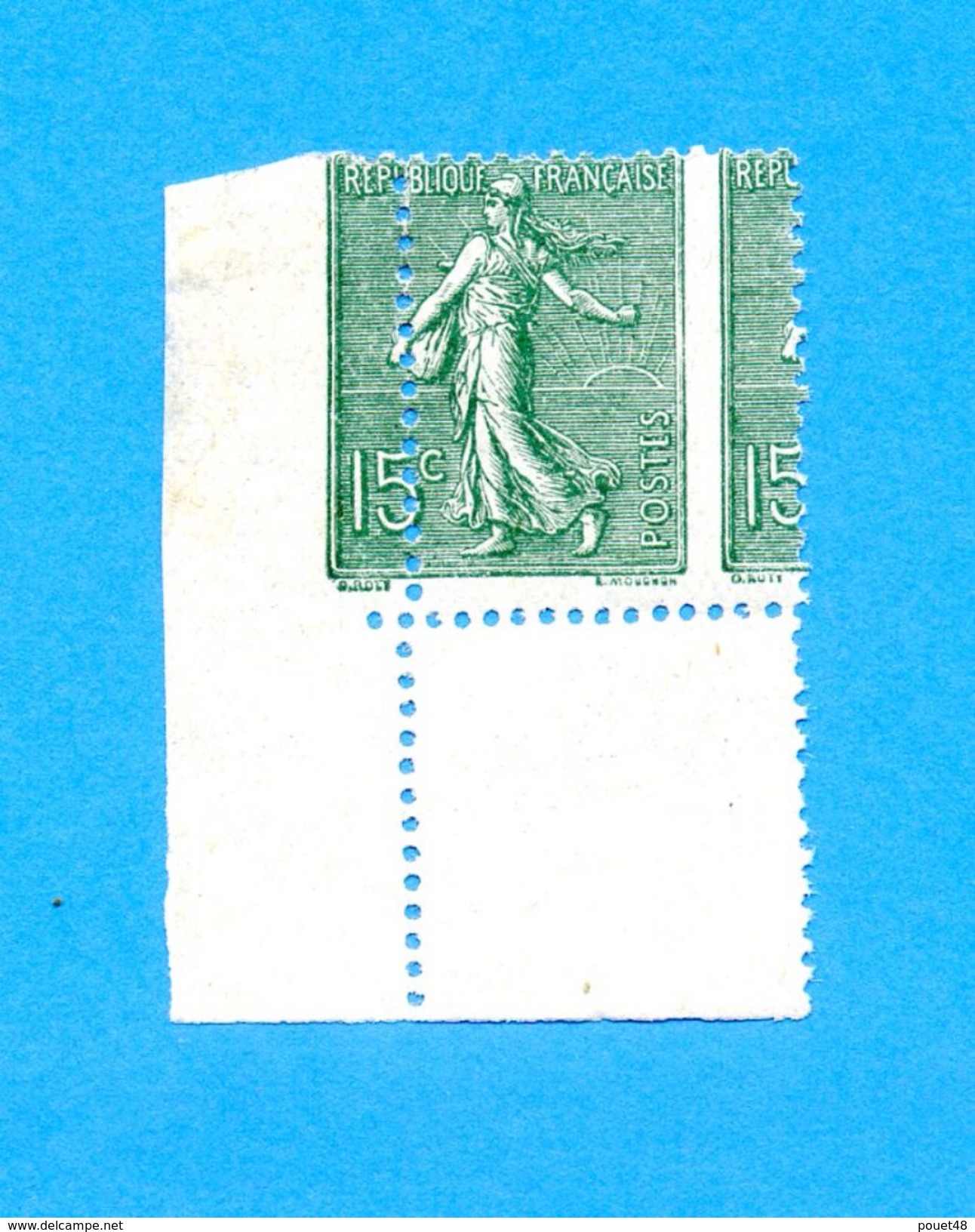 Variété Semeuse - N°130:  15c Vert - Type III, B De F: Piquage à Cheval - Neufs