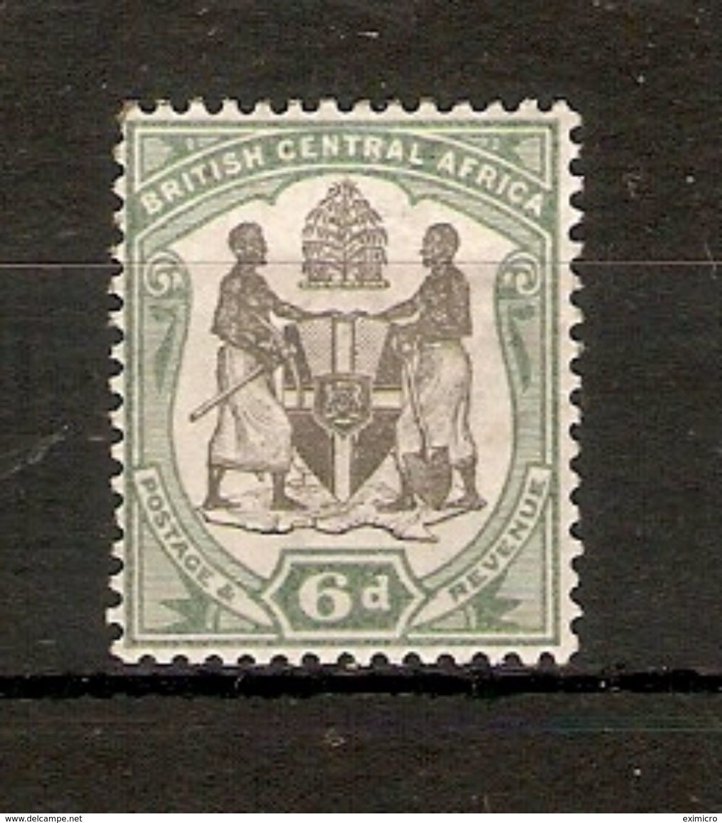 NYASALAND - BRITISH CENTRAL AFRICA 1897 6d SG 46 WATERMARK CROWN CA MOUNTED MINT Cat £60 - Other & Unclassified