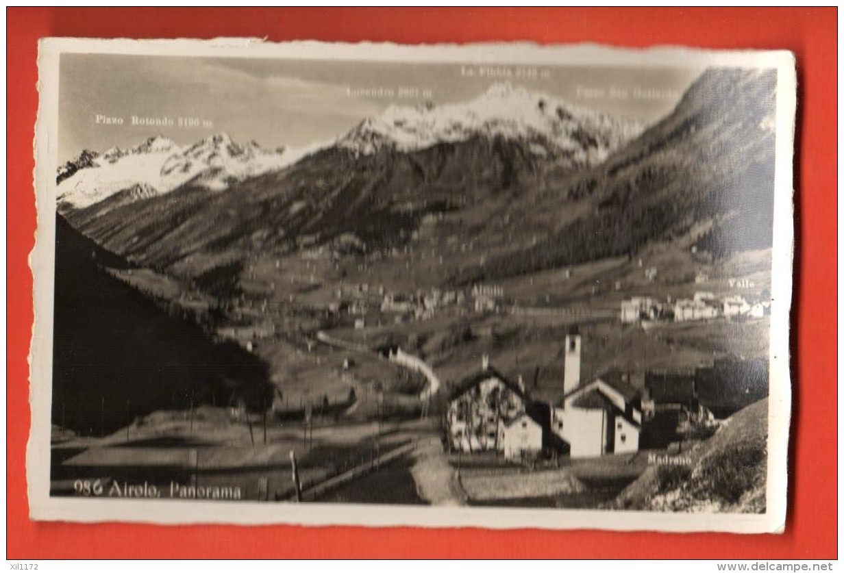 EVE-25 Airolo Panorama, Chiesa. Viaggiatta In 1945 - Airolo