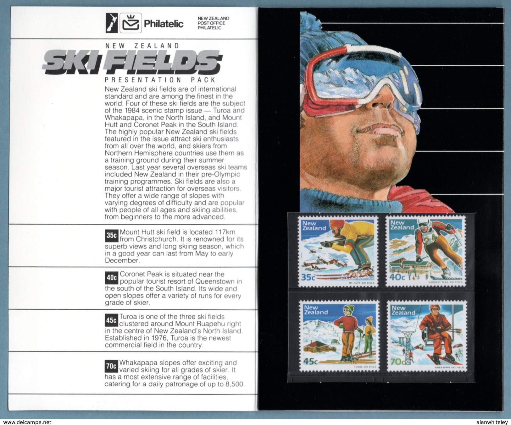 NEW ZEALAND 1984 Ski-Slope Scenery: Presentation Pack - Ski