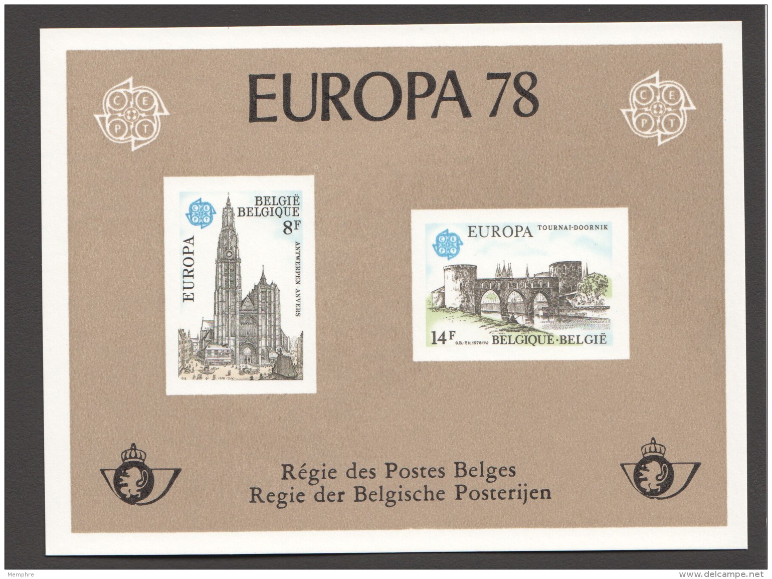 1978   Europa  Feuillet De Luxe    COB  1891-2 - Feuillets De Luxe [LX]