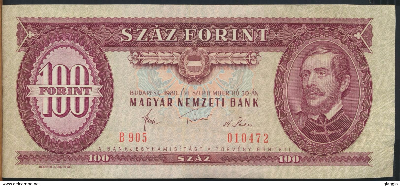 °°° HUNGARY - 100 FORINT 1980 °°° - Ungheria