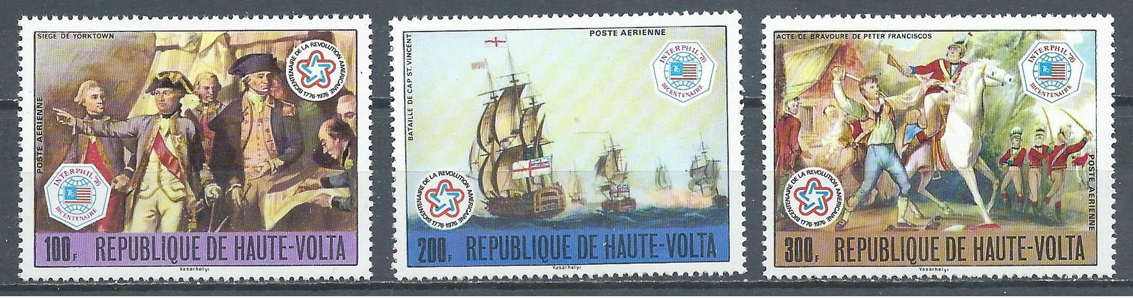 Haute-Volta Poste Aérienne YT N°210/212 Indépendance Des Etats-Unis Neuf ** - Haute-Volta (1958-1984)