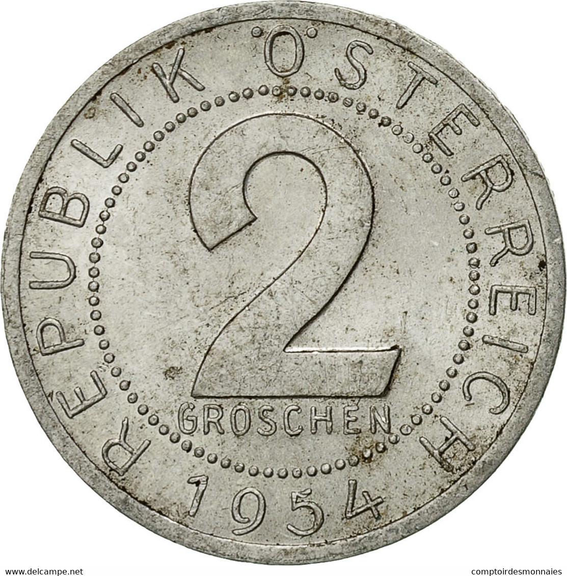 Monnaie, Autriche, 2 Groschen, 1954, TTB+, Aluminium, KM:2876 - Autriche