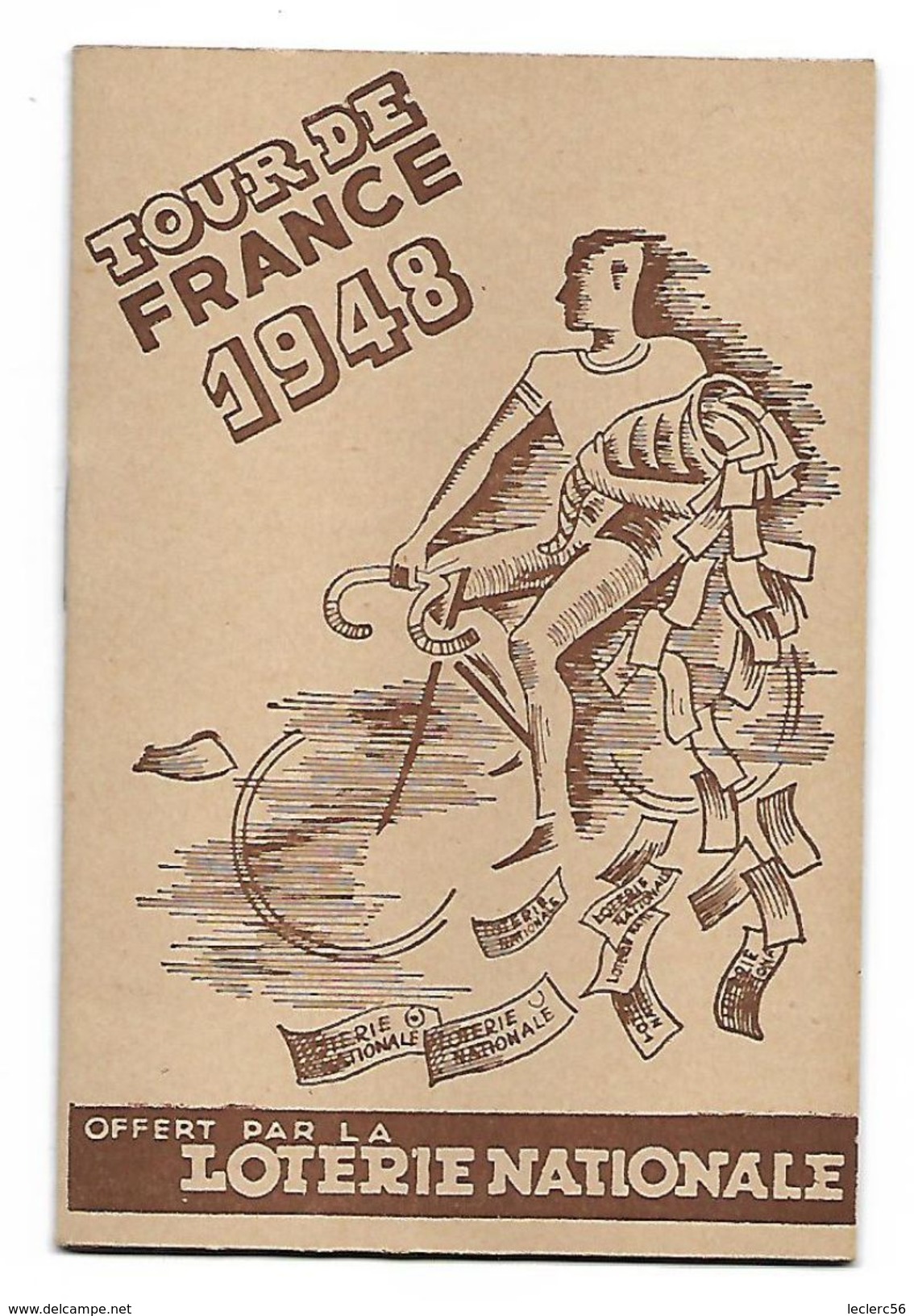 CYCLISME TOUR DE FRANCE CYCLISTE 1948 Carnet Vierge Et Complet TBE (120 X 80 Mm) Publicité Loterie Nationale - Publicidad