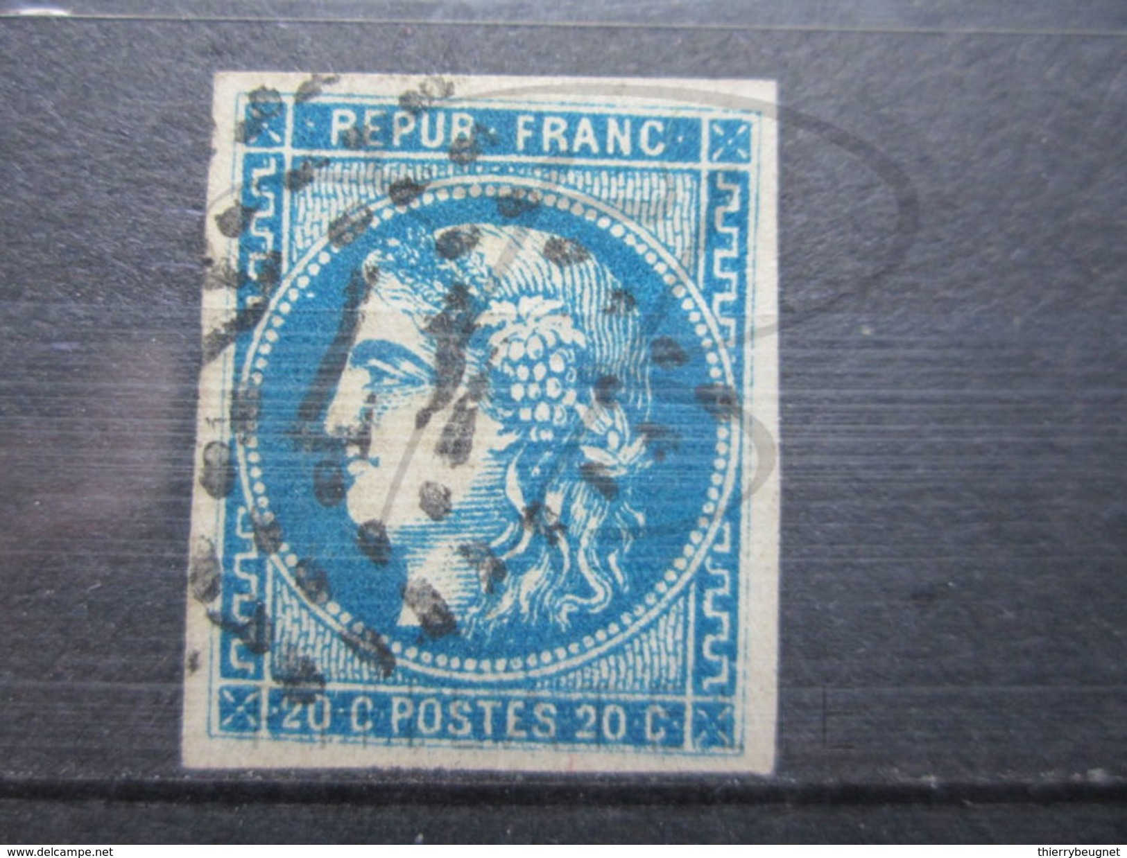 VEND BEAU TIMBRE DE FRANCE N° 46B , BLEU FONCE !!! - 1870 Emission De Bordeaux