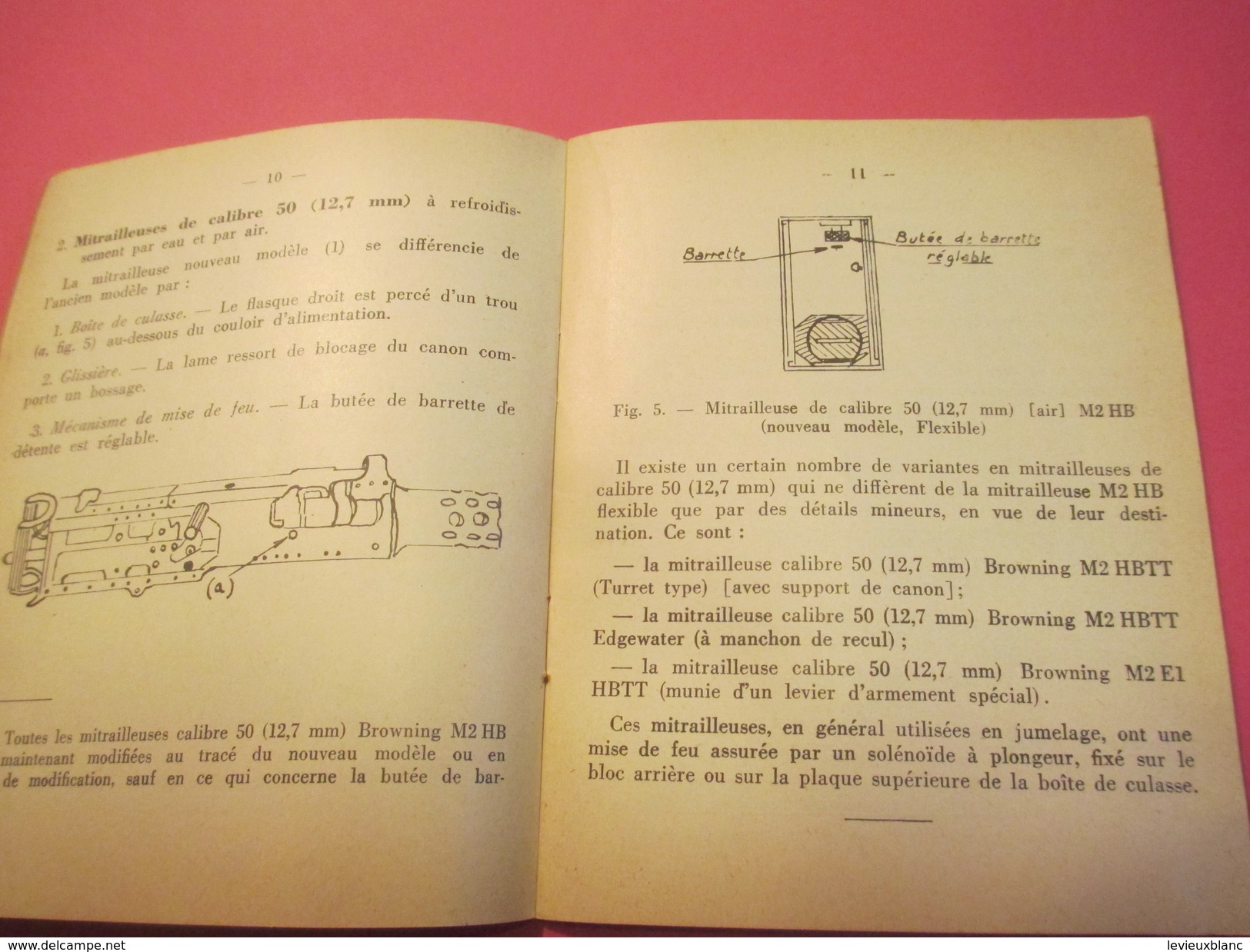 Fascicule/Guide Technique Sur Réglage Des Mitrailleuses BROWNING/Ministère De La Défense Nationale/MAT1033/1955   VPN113 - Other & Unclassified