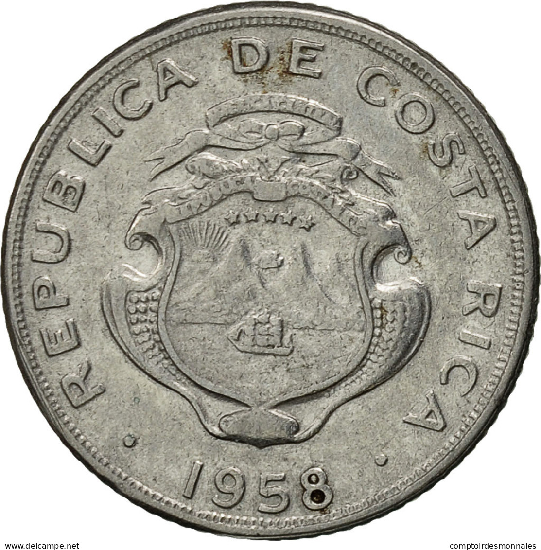 Monnaie, Costa Rica, 5 Centimos, 1958, TTB+, Stainless Steel, KM:184.1a - Costa Rica