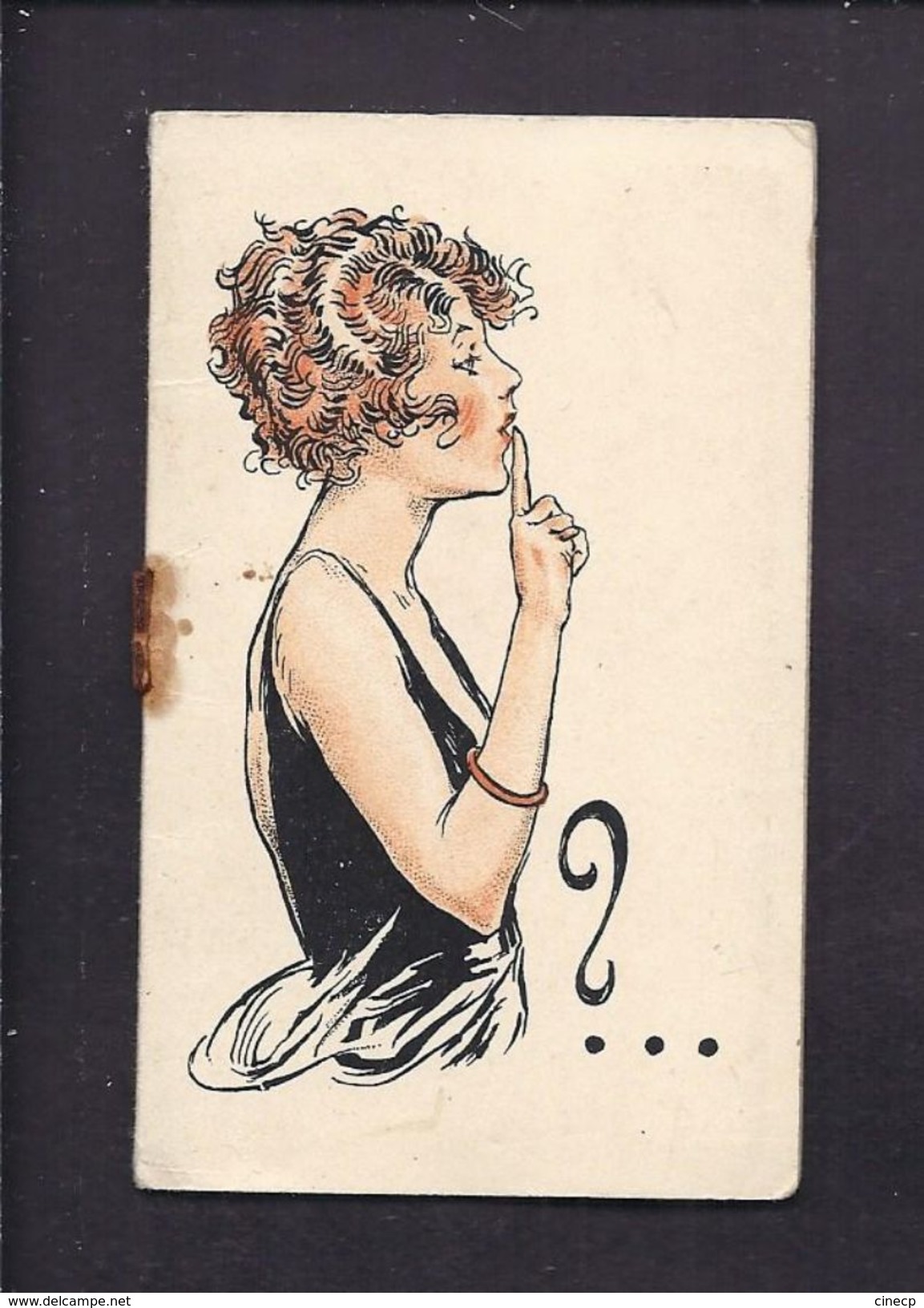 CARNET PUBLICITAIRE - LIQUEUR CHERRY ROCHER Avec Petit Bloc étiquette Papier Détachable - Femme élégante Illustrateur - Publicités