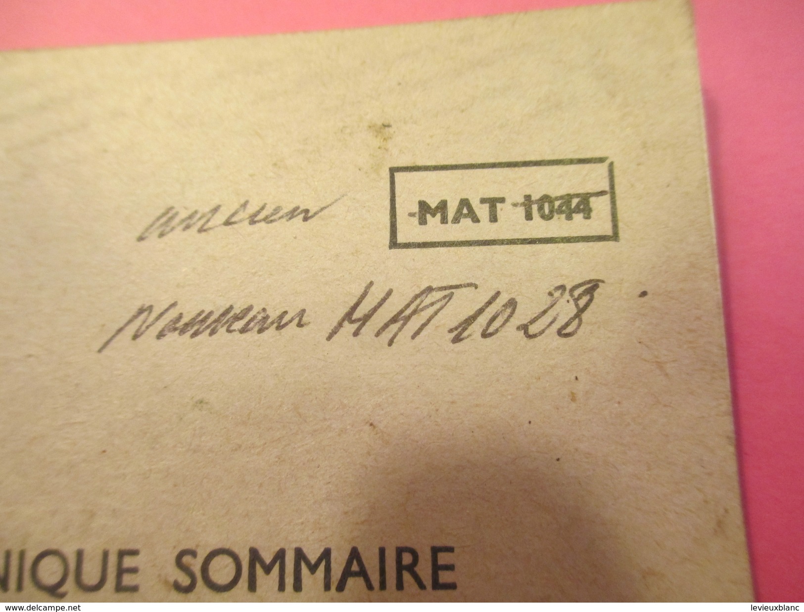 Fascicule/Guide Technique Sommaire De La  Mitrailleuse Américaine  BROWNING/Ministère Des Armées/MAT1044/1966  VPN115 - Sonstige & Ohne Zuordnung