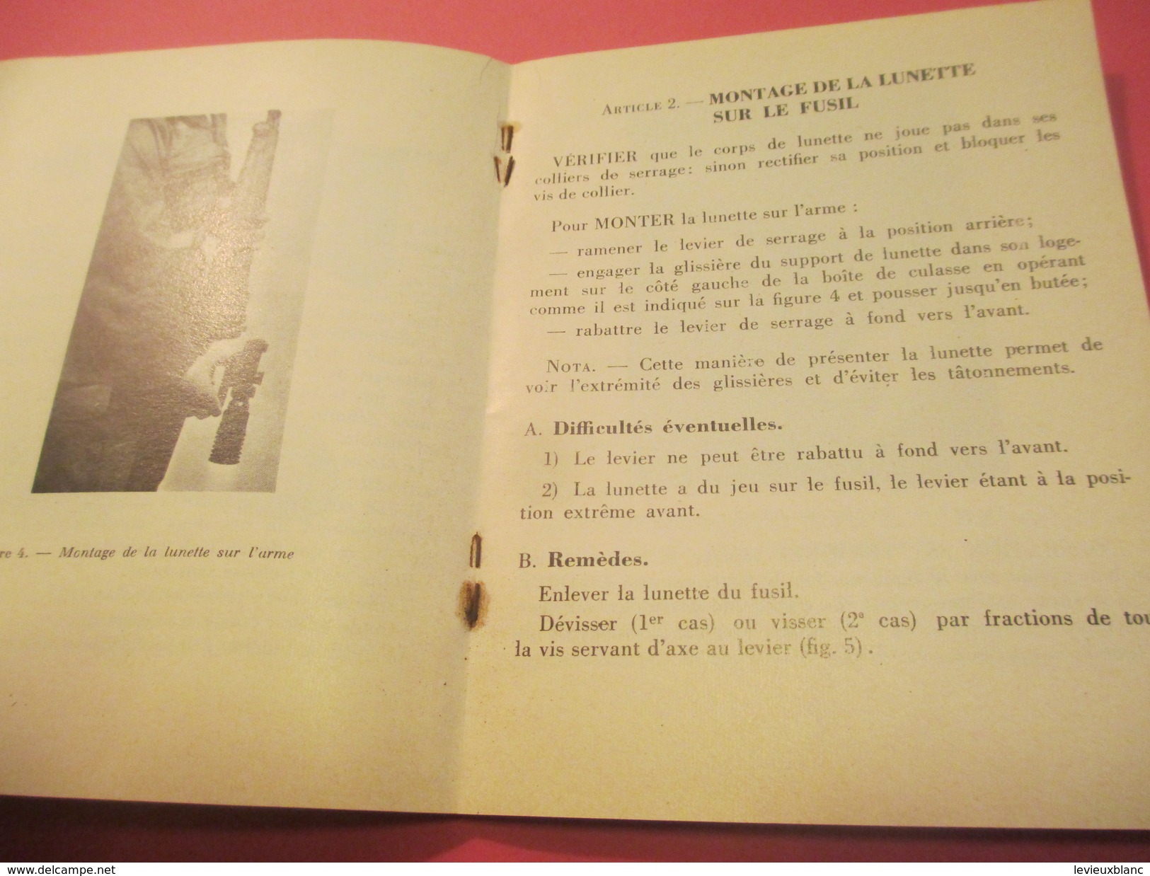 Fascicule/Guide techn/Lunette de Tir Modèle 1953 pour Fusil semi-automatique/Ministère d'Etat /MAT1853/1972   VPN119