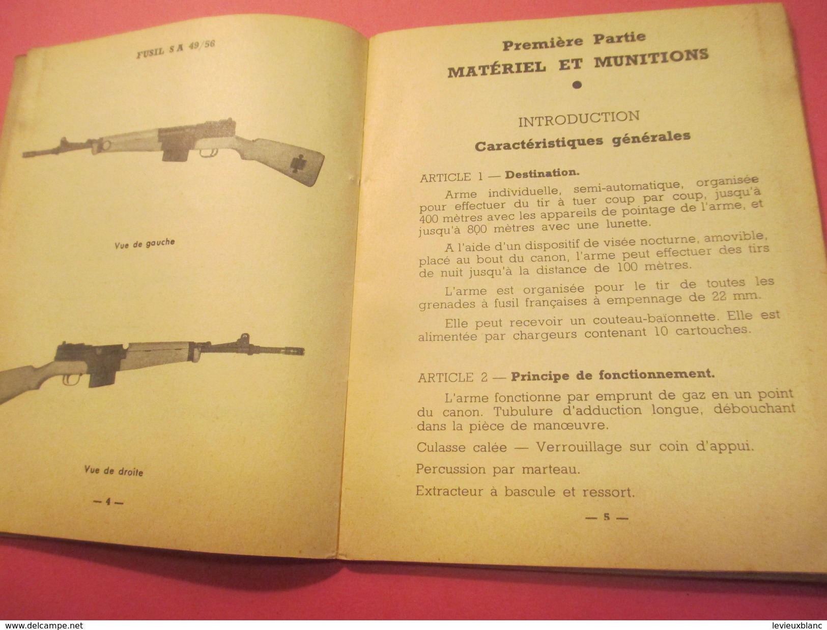 Fascicule/Guide Technique Sommaire / Fusil Semi-Automatique 7,5 Mm/Ministère Des Armées Terre /MAT1067/1958   VPN120 - Altri & Non Classificati