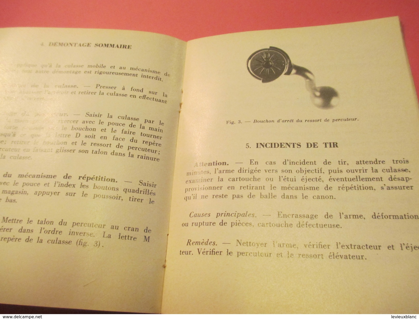 Fascicule/Guide technique Sommaire/Fusil à répétition de 7,5 mm/Modèles 1936 /Ministère des Armées/MAT1039/1969   VPN122