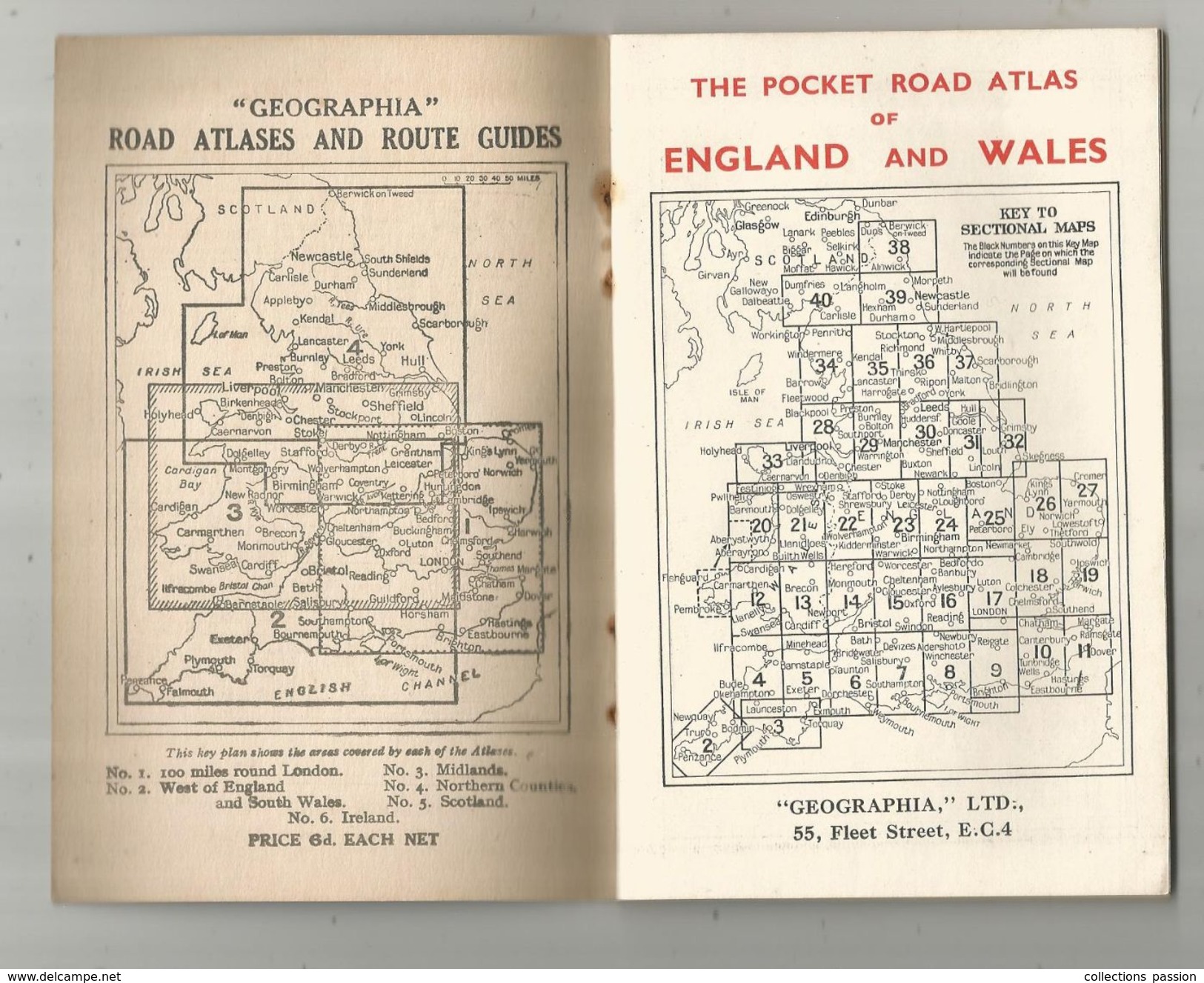 The Pocket ROAD ATLAS Of ENGLAND And WALES , 40 Pages , 3 Scans, Frais Fr : .1.95 E - Cartes Routières