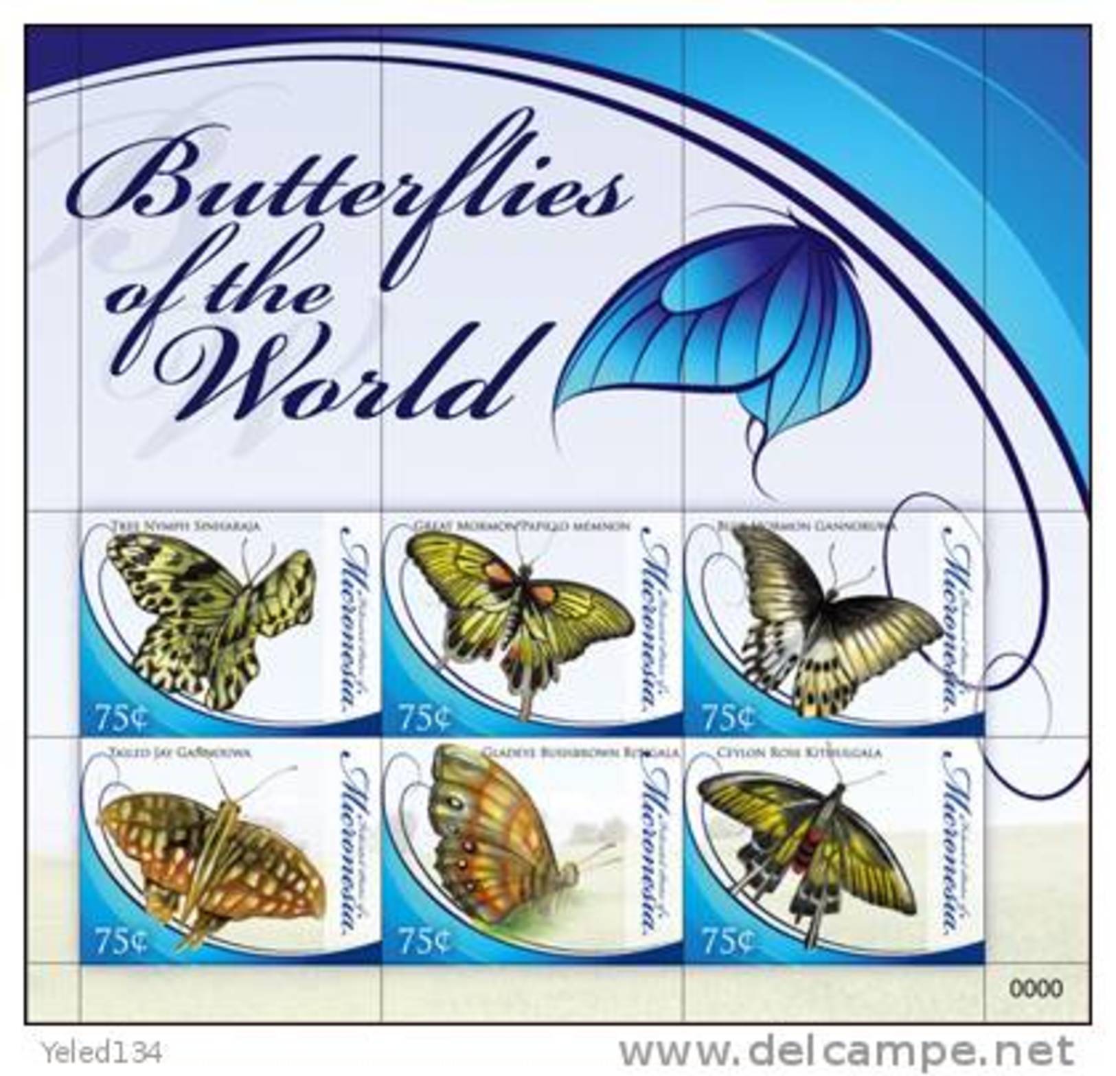 MICRONESIA   816  MINT NEVER HINGED MINI SHEET OF BUTTERFLIES-INSECTS   # M-546-1  (  0917 - Farfalle