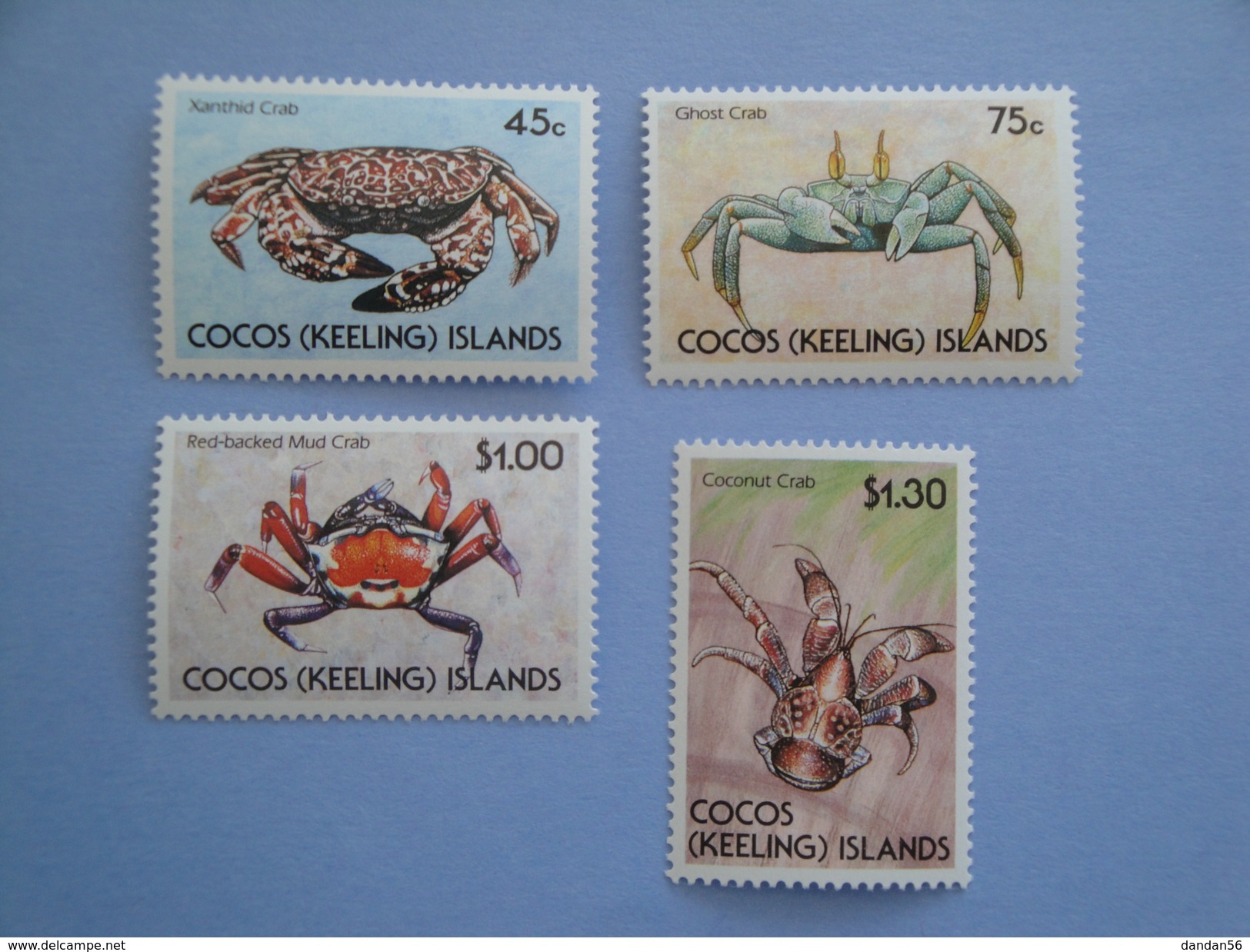1990  Cocos Islands Yvert 214/7 ** Crabes Crustacés Scott 212/5  Michel 224/7 SG 219/22 Crabs - Isole Cocos (Keeling)