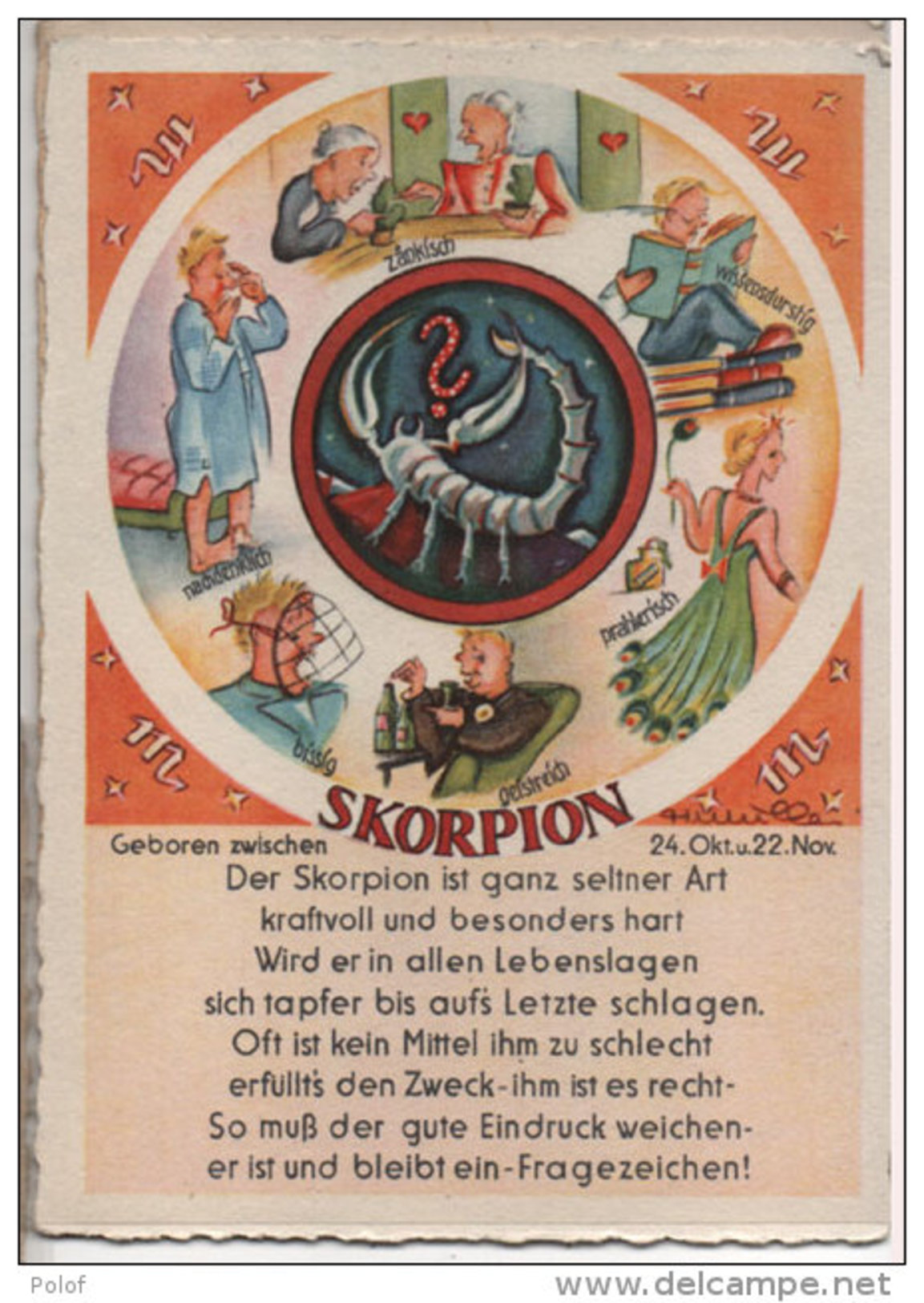 Ch. WUILLES - Les Signes Du Zodiaque - Horoscope - SKORPION (SCORPION)  - A. Lengauer München     (81991) - Altri & Non Classificati