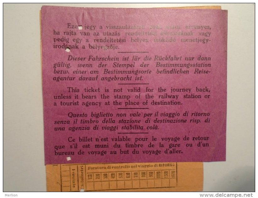 H1.11 Ticket De Train - Railway - Bigletto Ferroviare - Italia Postumia -Abbazia  Croatia  - Ufficio Budapest 1934 - Other & Unclassified